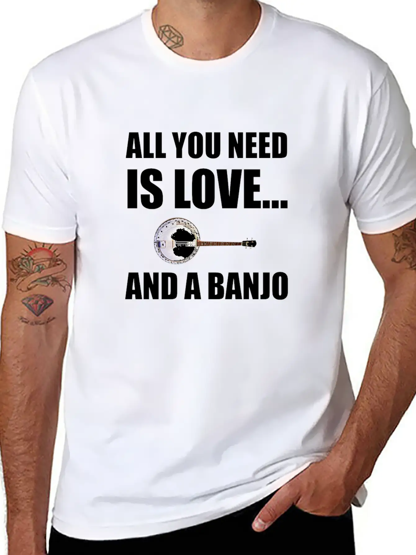 All You Need Is Love And A Banjo Funny Breathable Graphic T-Shirt – Perfect For Casual Days