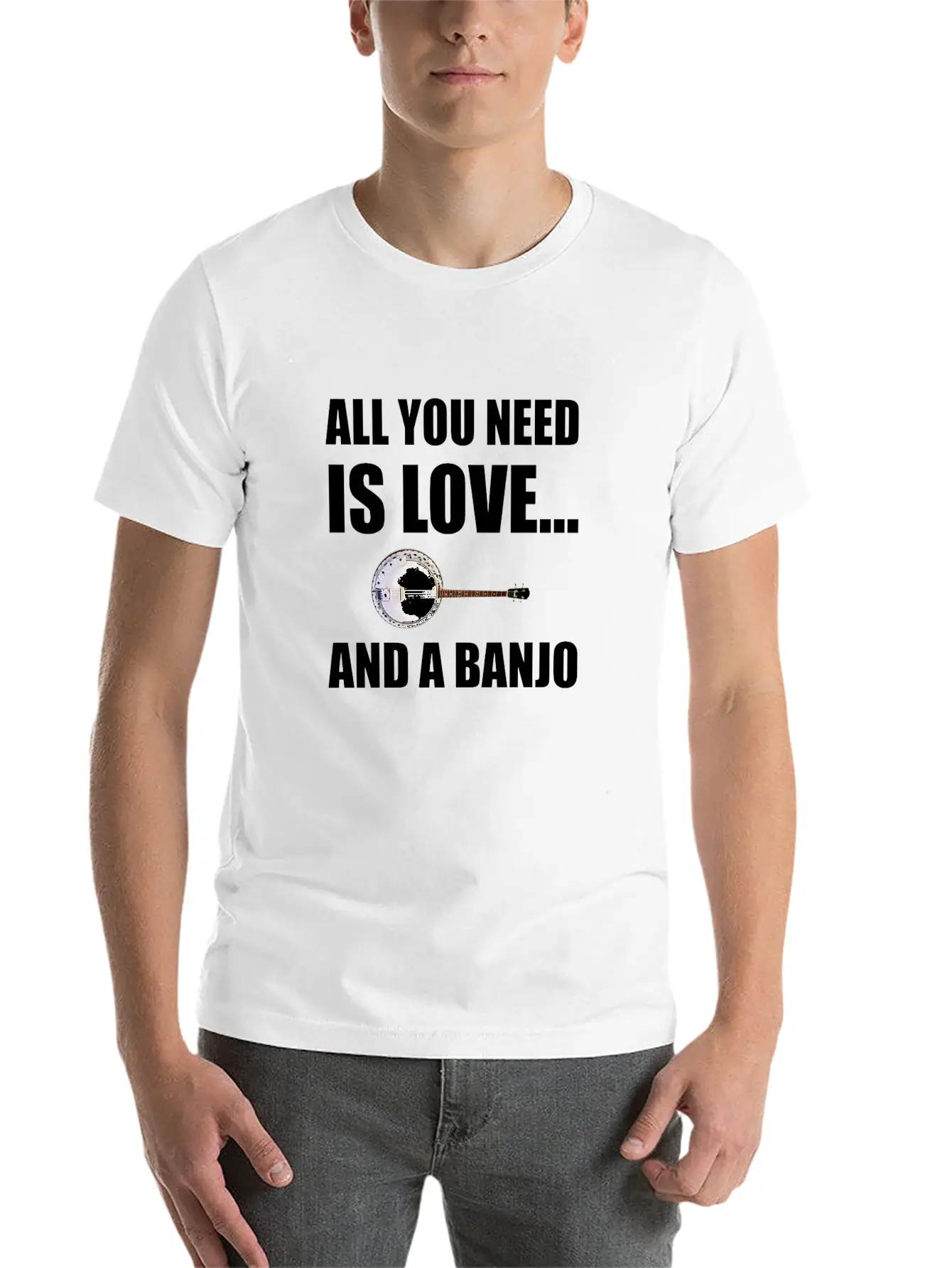 All You Need Is Love And A Banjo Funny Breathable Graphic T-Shirt – Perfect For Casual Days