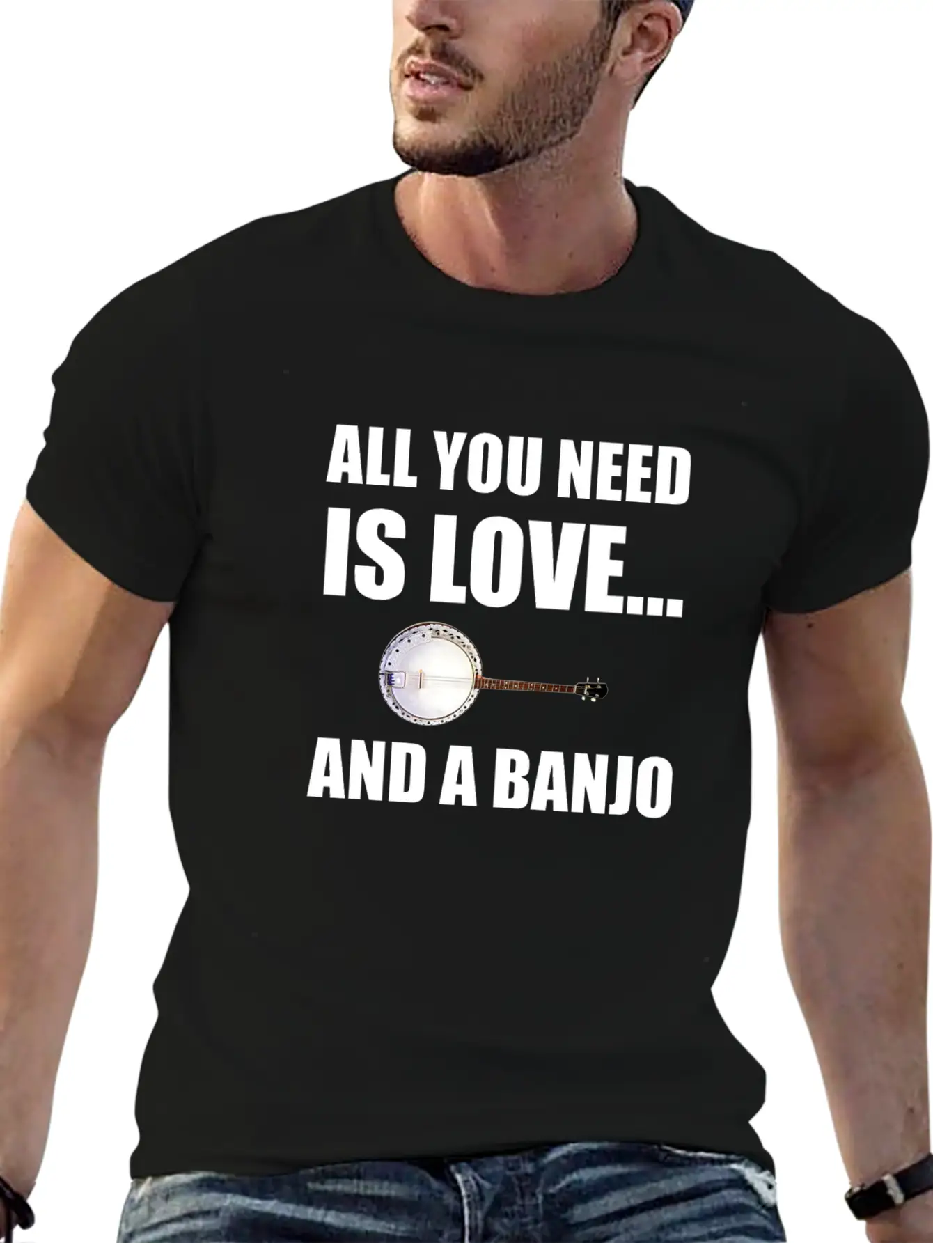 All You Need Is Love And A Banjo Funny Breathable Graphic T-Shirt – Perfect For Casual Days