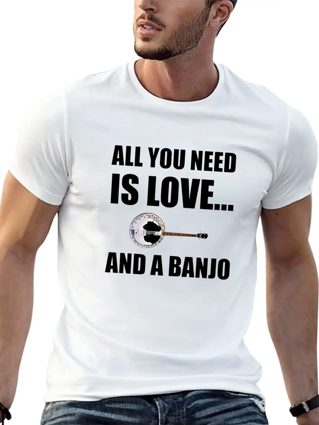 All You Need Is Love And A Banjo Funny Breathable Graphic T-Shirt – Perfect For Casual Days