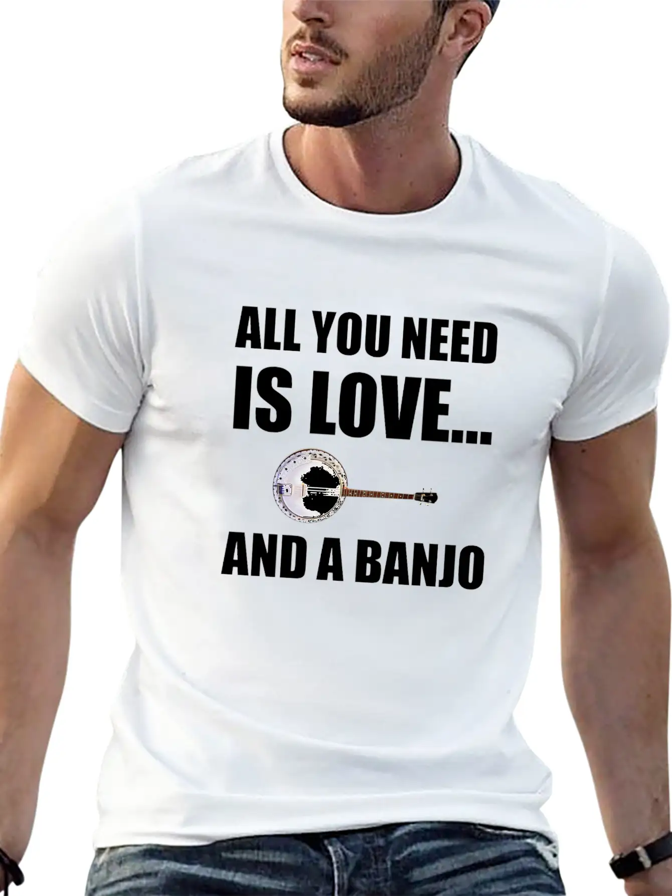 All You Need Is Love And A Banjo Funny Breathable Graphic T-Shirt – Perfect For Casual Days