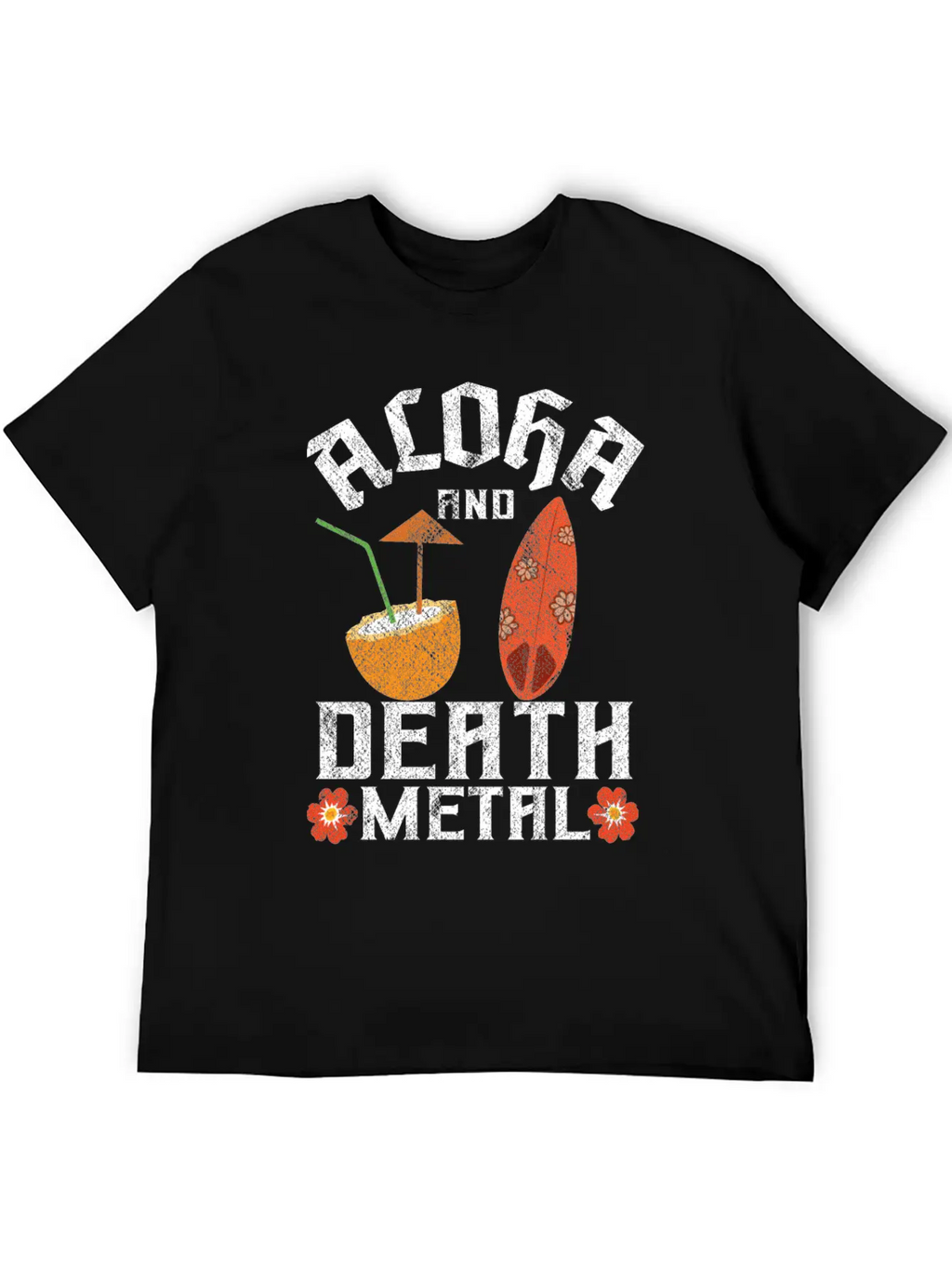 Aloha And Death Metal Funny Heavy Metal Unisex Casual T-Shirt – Clean Design For Daily Comfort