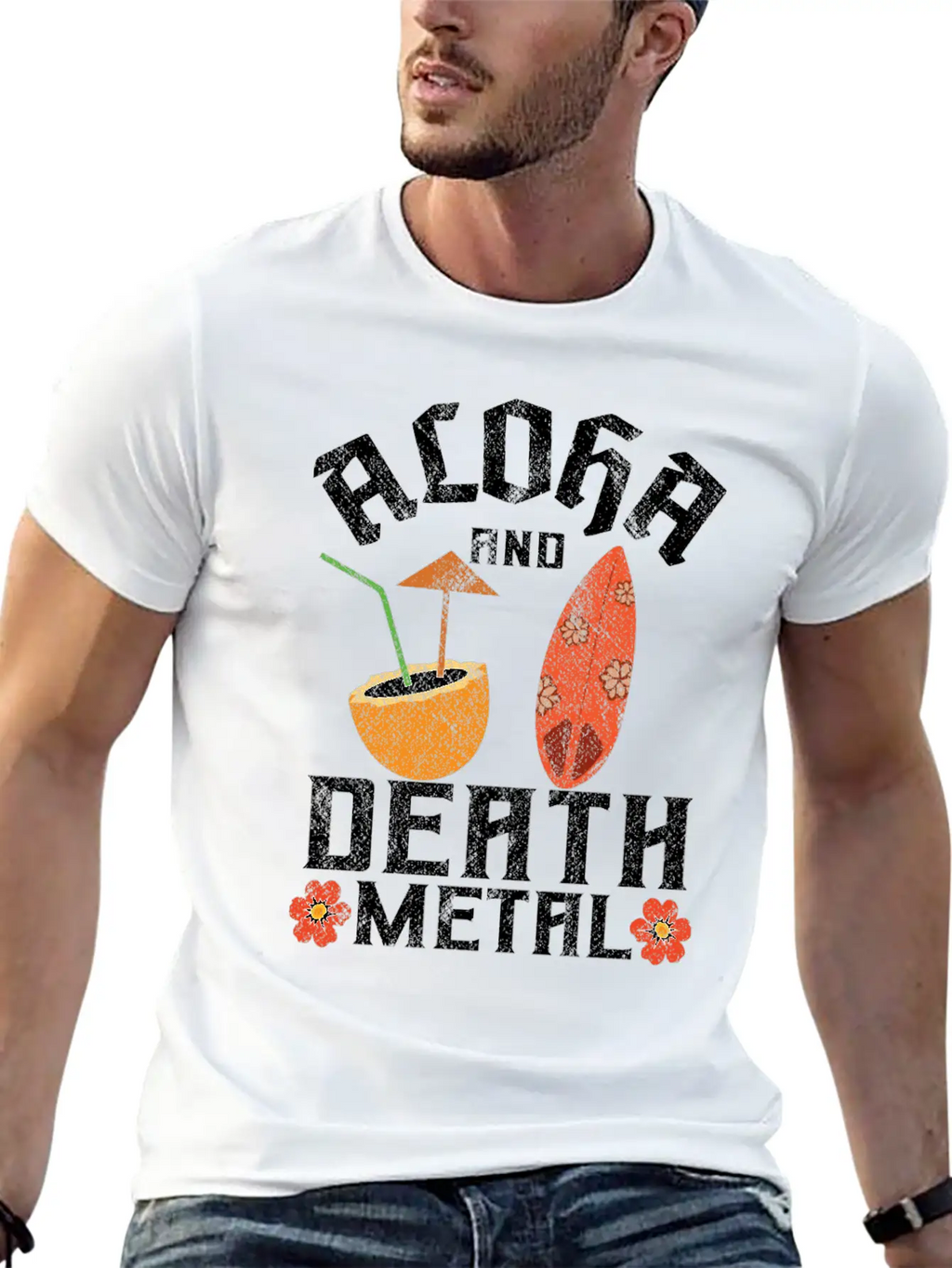 Aloha And Death Metal Funny Heavy Metal Unisex Casual T-Shirt – Clean Design For Daily Comfort