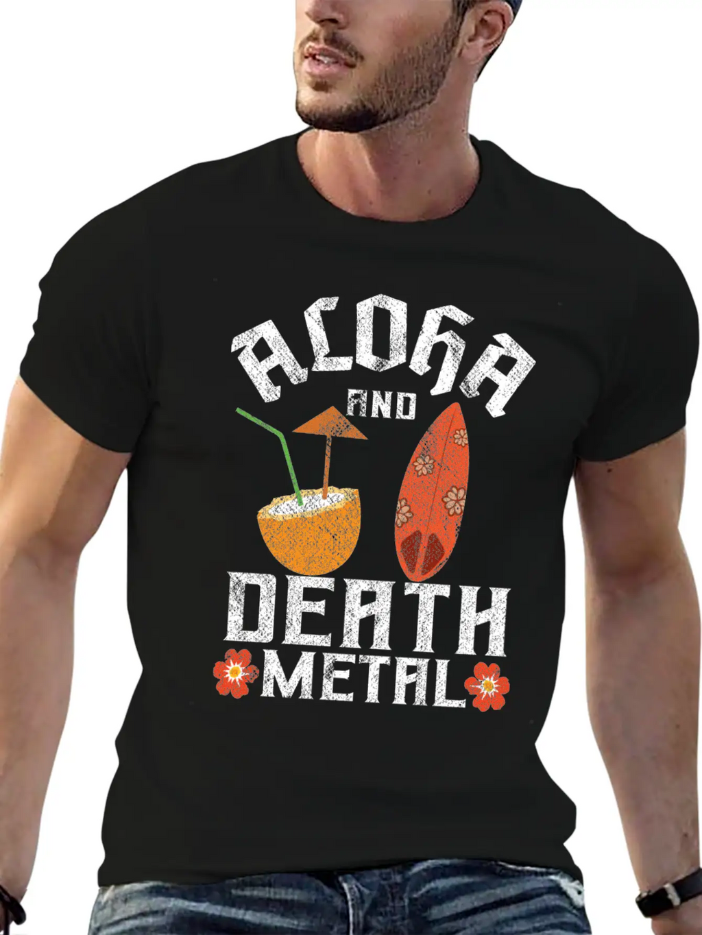 Aloha And Death Metal Funny Heavy Metal Unisex Casual T-Shirt – Clean Design For Daily Comfort