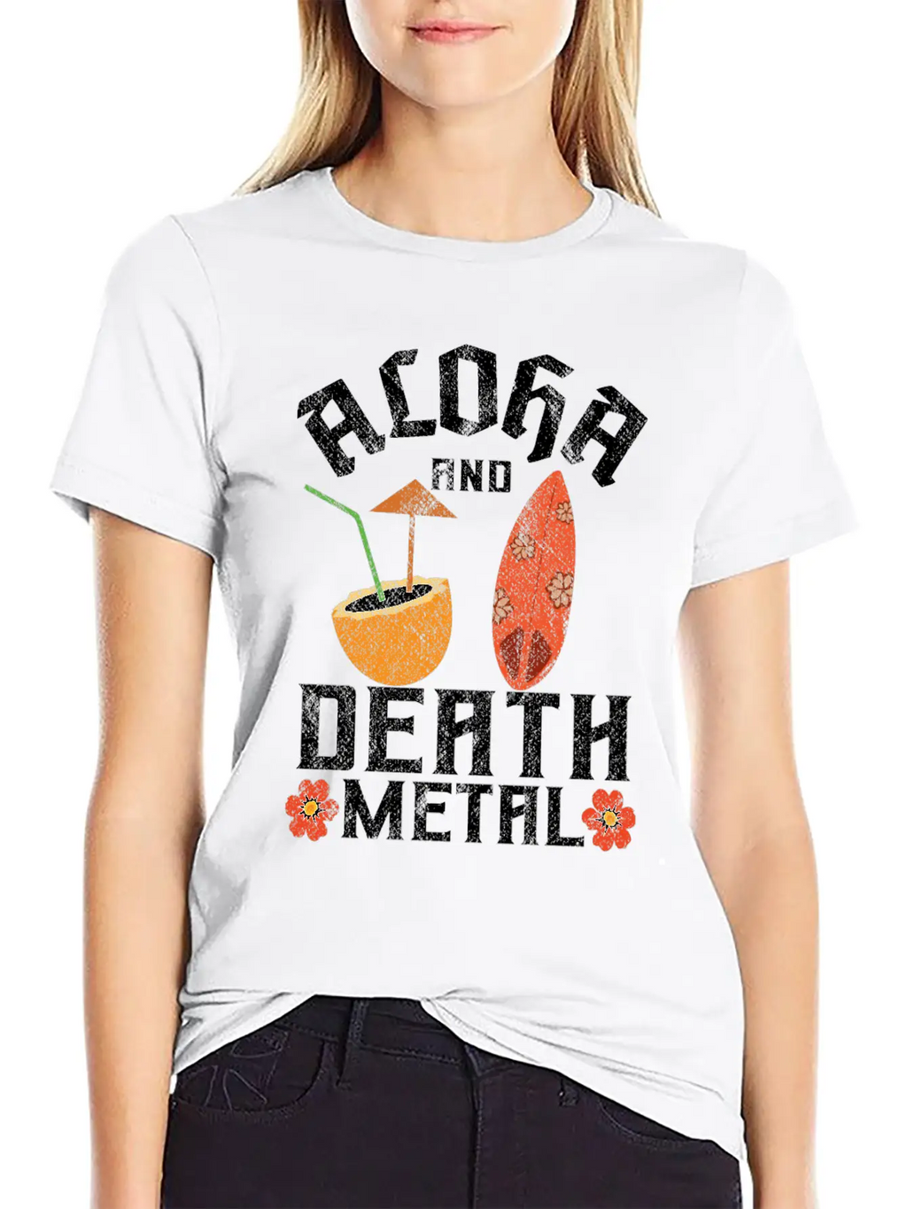 Aloha And Death Metal Funny Heavy Metal Unisex Casual T-Shirt – Clean Design For Daily Comfort