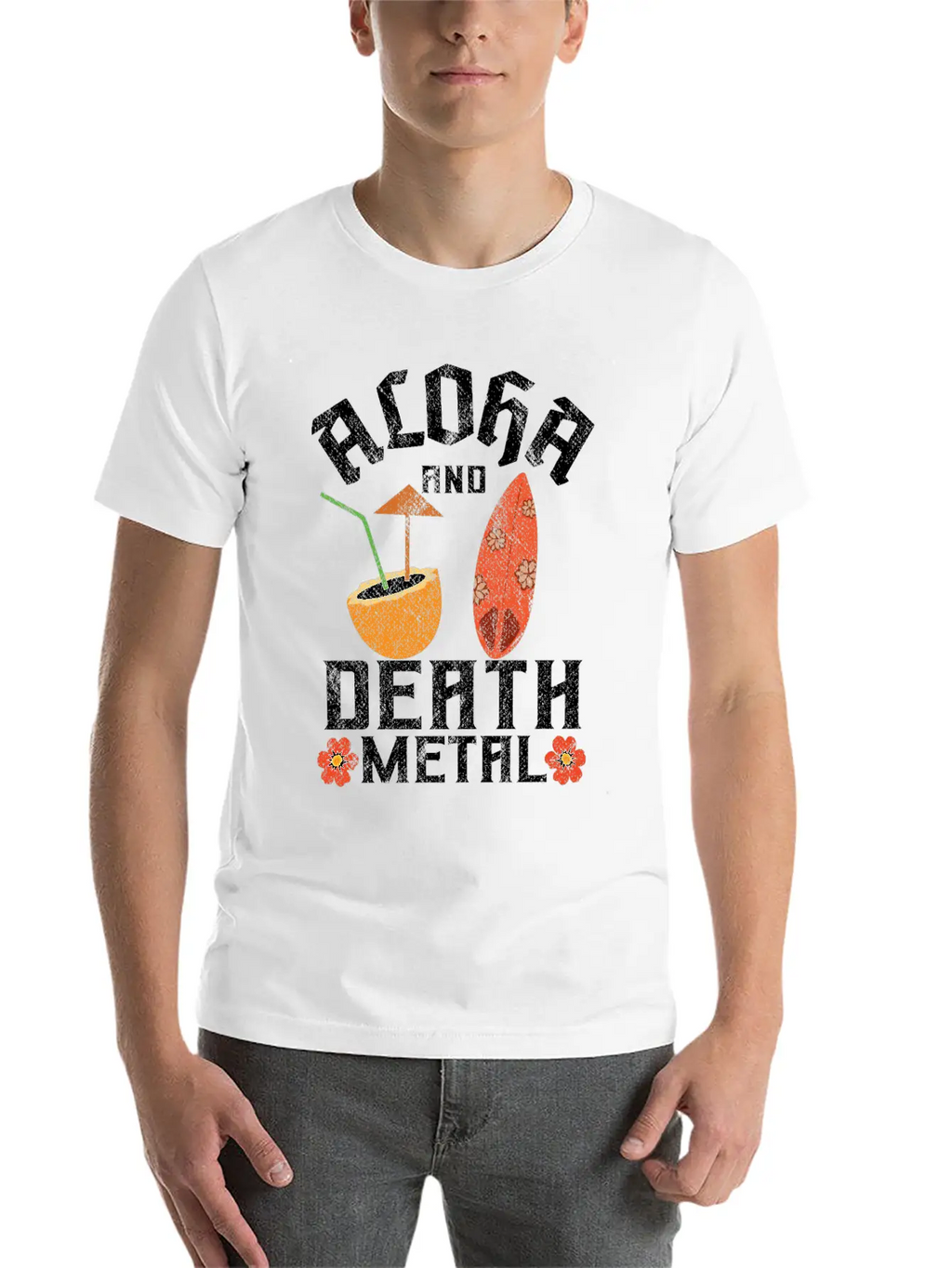Aloha And Death Metal Funny Heavy Metal Unisex Casual T-Shirt – Clean Design For Daily Comfort