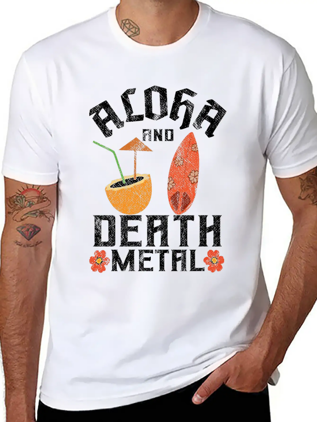 Aloha And Death Metal Funny Heavy Metal Unisex Casual T-Shirt – Clean Design For Daily Comfort