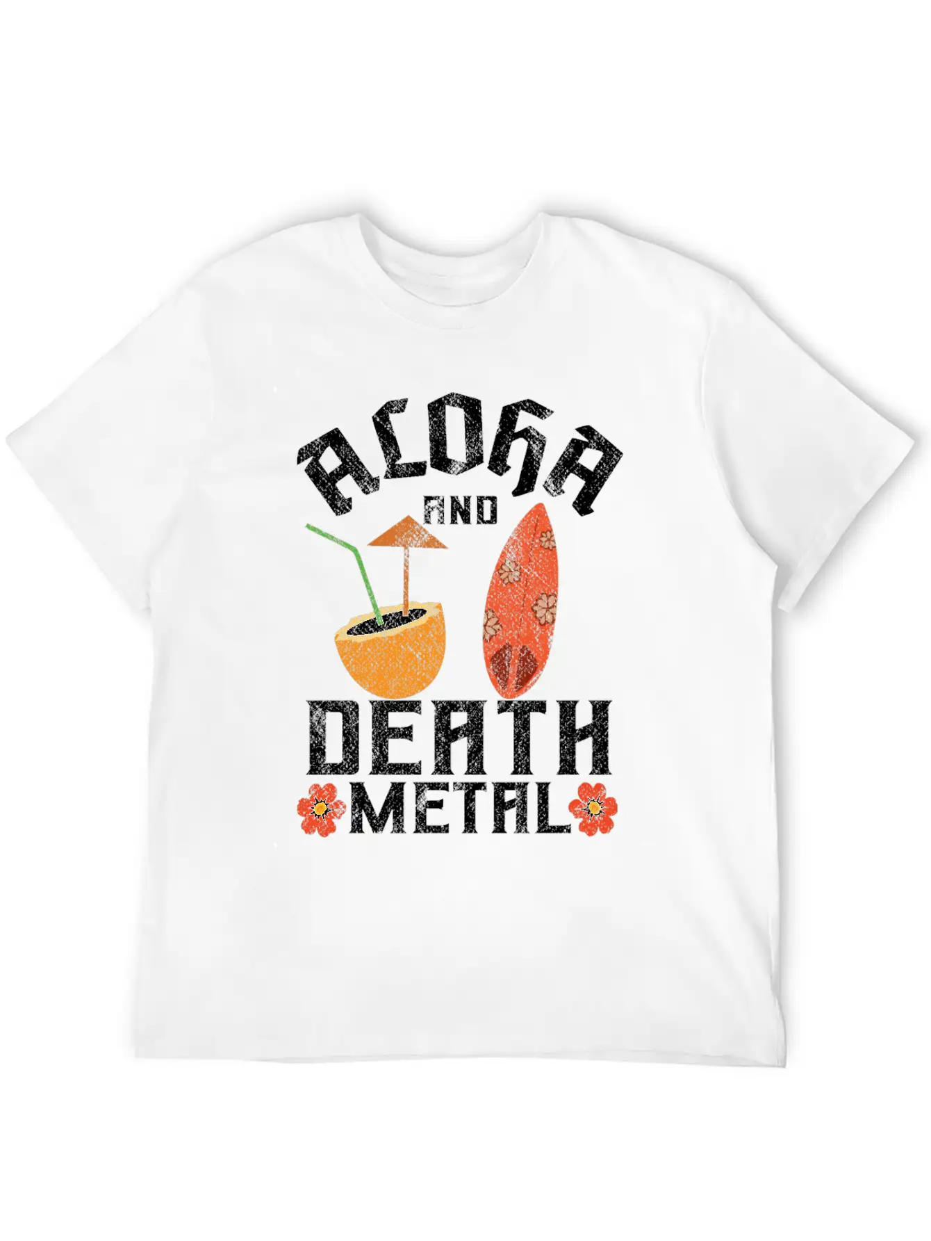 Aloha And Death Metal Funny Heavy Metal Unisex Casual T-Shirt – Clean Design For Daily Comfort