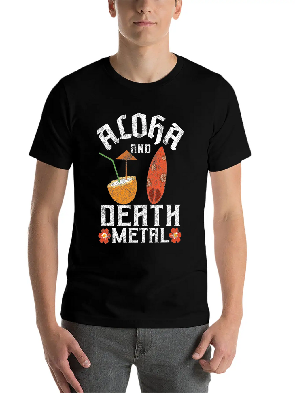 Aloha And Death Metal Funny Heavy Metal Unisex Casual T-Shirt – Clean Design For Daily Comfort