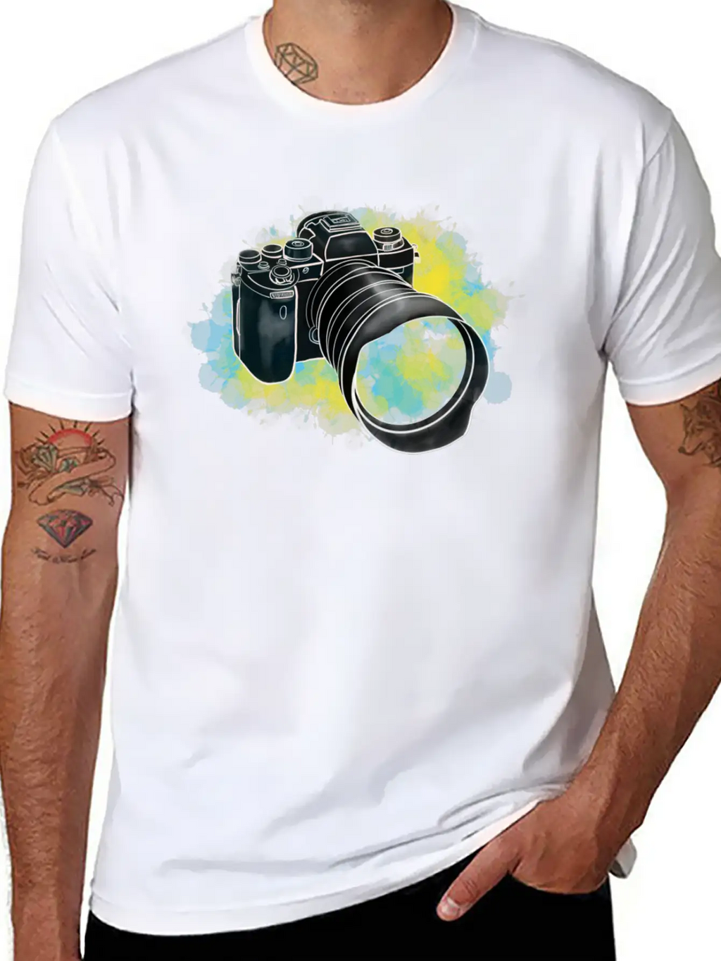 Alpha Camera Doodle Breathable Soft Cotton T-Shirt – Timeless Casual Look