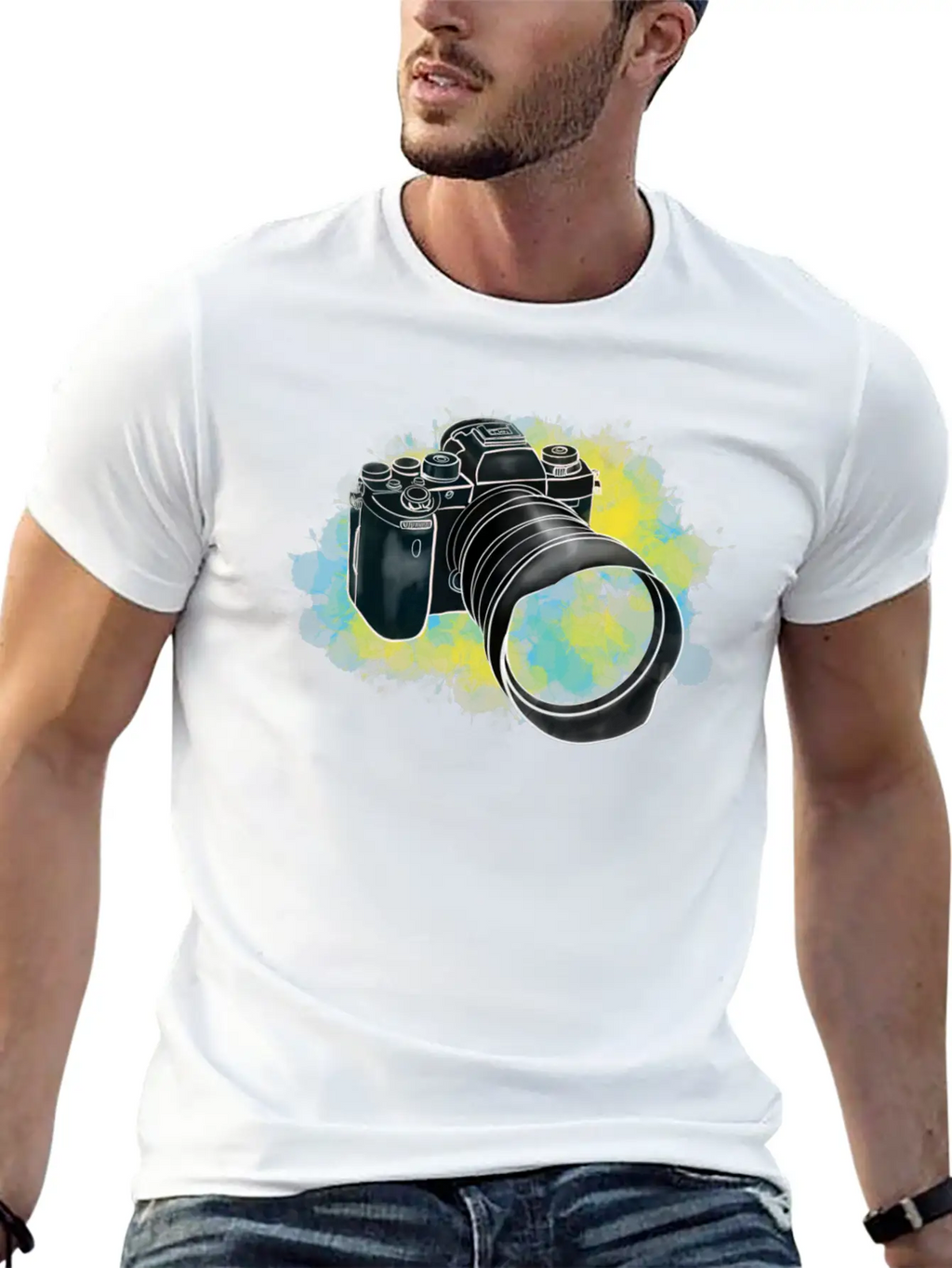 Alpha Camera Doodle Breathable Soft Cotton T-Shirt – Timeless Casual Look