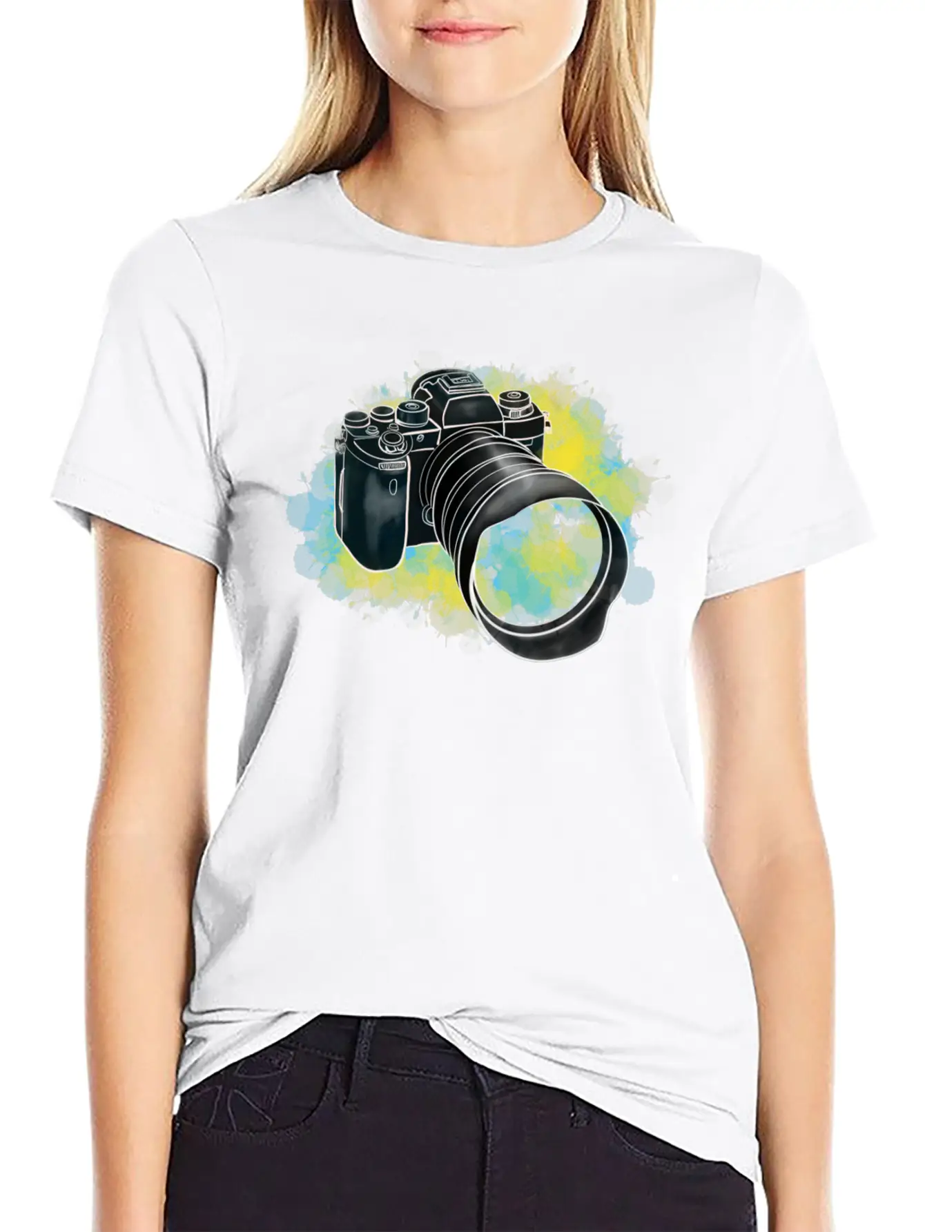 Alpha Camera Doodle Breathable Soft Cotton T-Shirt – Timeless Casual Look