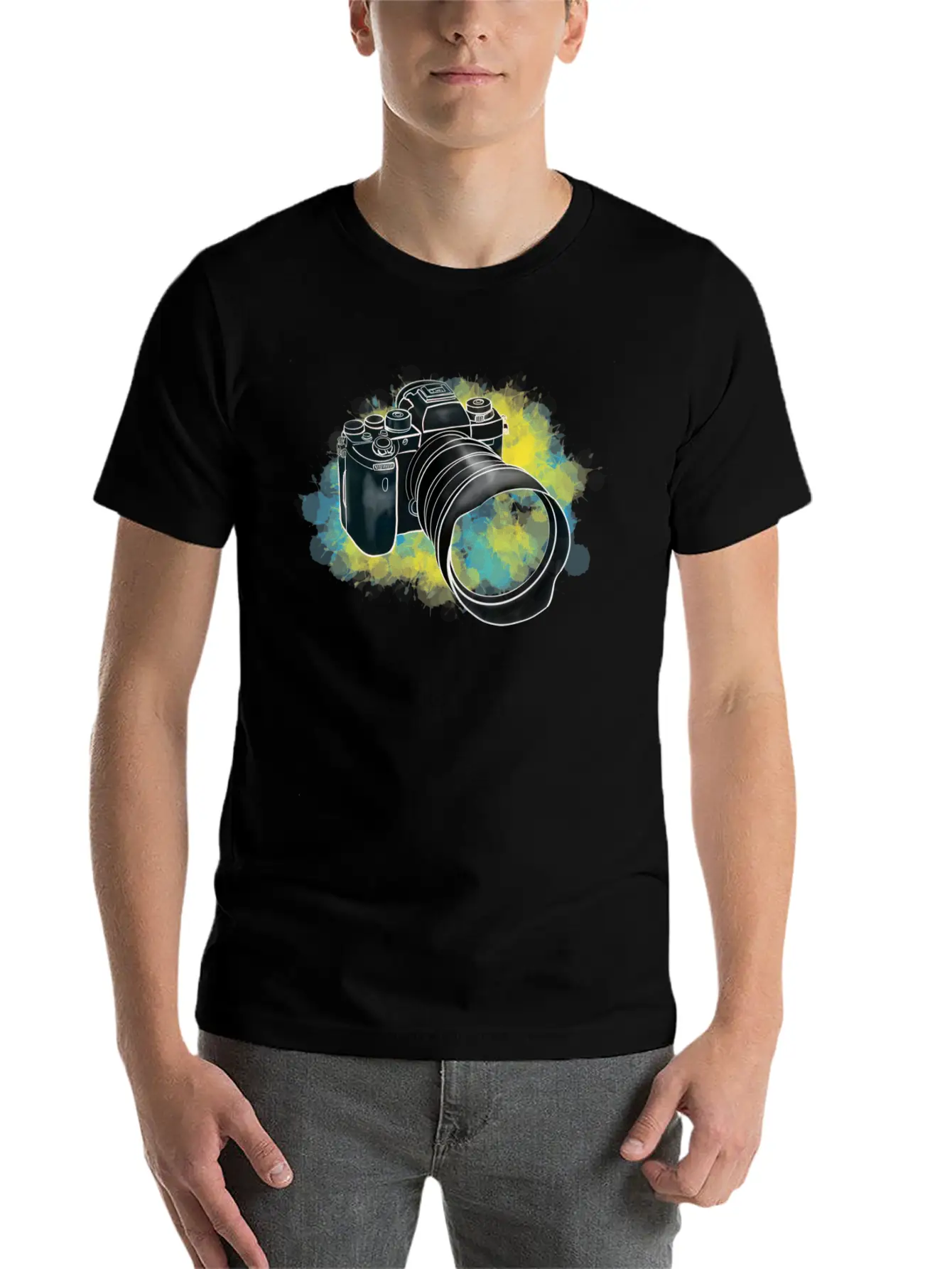 Alpha Camera Doodle Breathable Soft Cotton T-Shirt – Timeless Casual Look