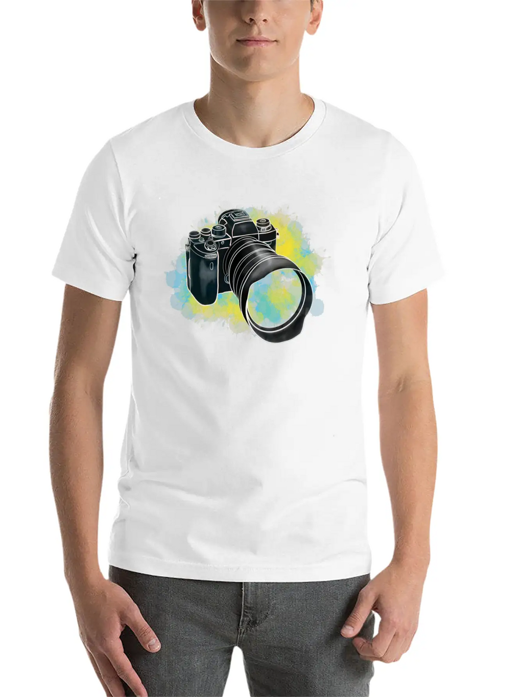 Alpha Camera Doodle Breathable Soft Cotton T-Shirt – Timeless Casual Look