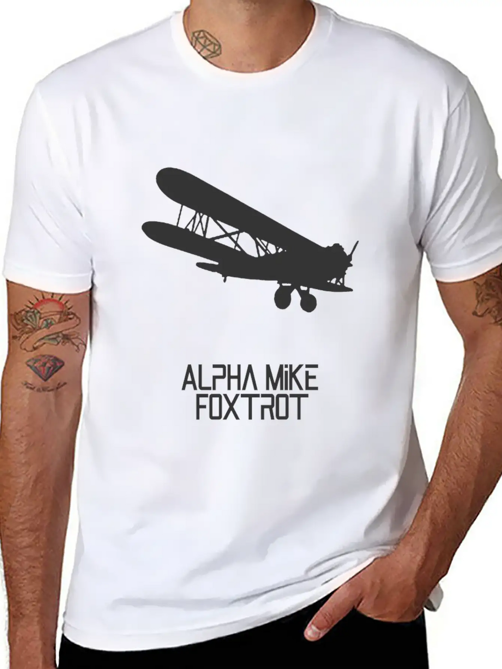 Alpha Mike Foxtrot Pilot· Adios Motherf****r Basic Graphic T-Shirt – Daily Comfort In Soft Cotton