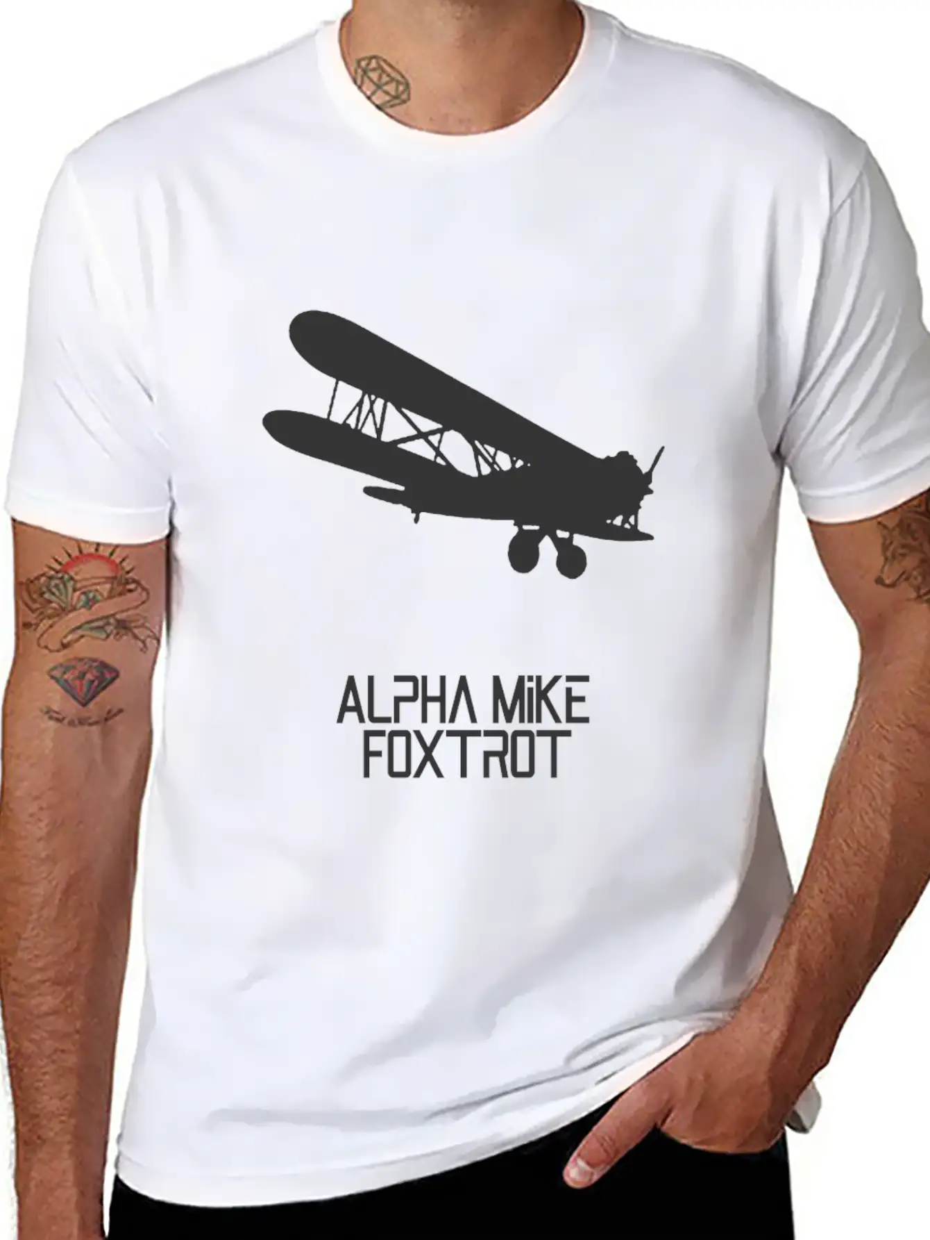 Alpha Mike Foxtrot Pilot· Adios Motherf****r Basic Graphic T-Shirt – Daily Comfort In Soft Cotton