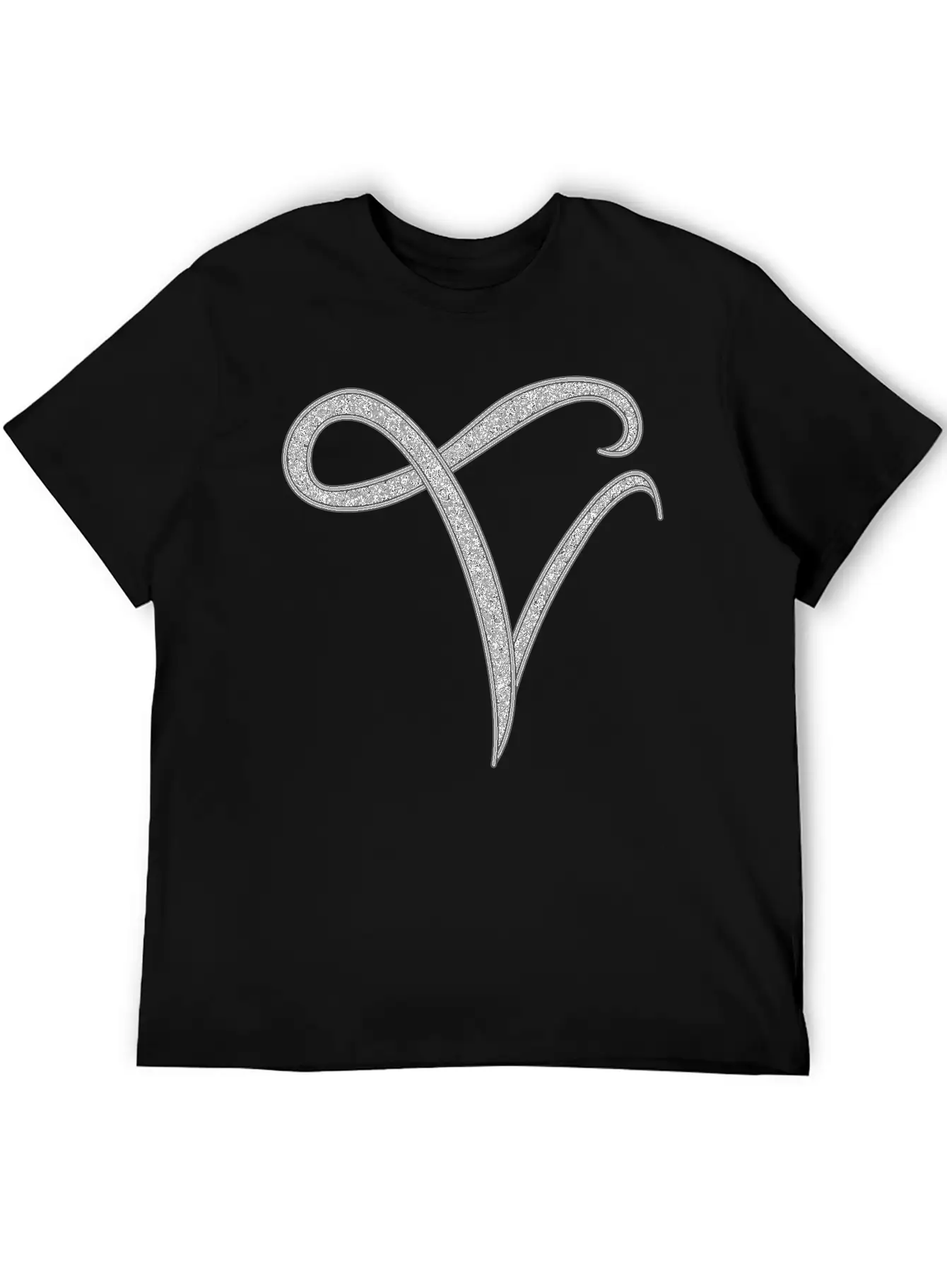 Alphabet V - Silver, Letter, Alphabet, Monogram Essential Cotton Tee For Daily Outfits – Unisex Style