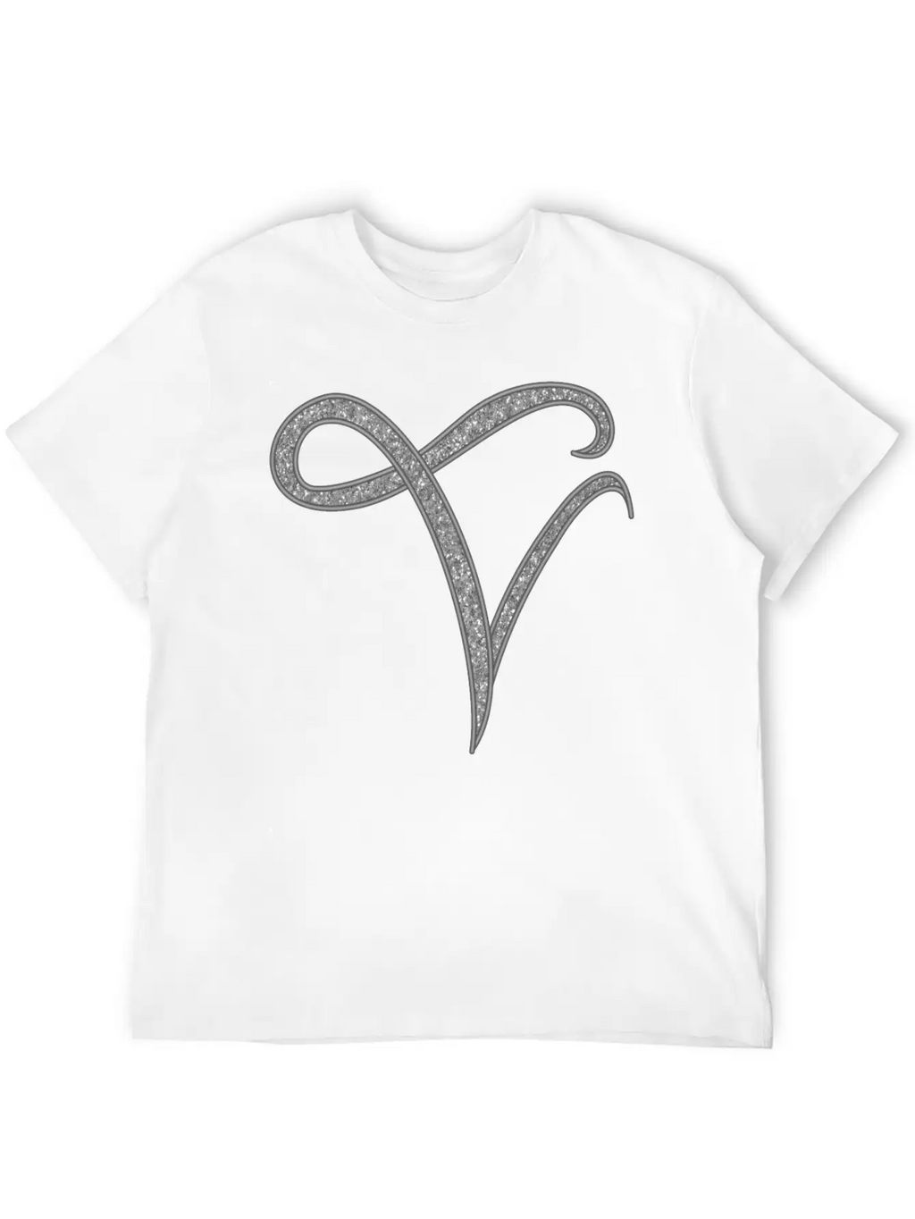 Alphabet V - Silver, Letter, Alphabet, Monogram Essential Cotton Tee For Daily Outfits – Unisex Style