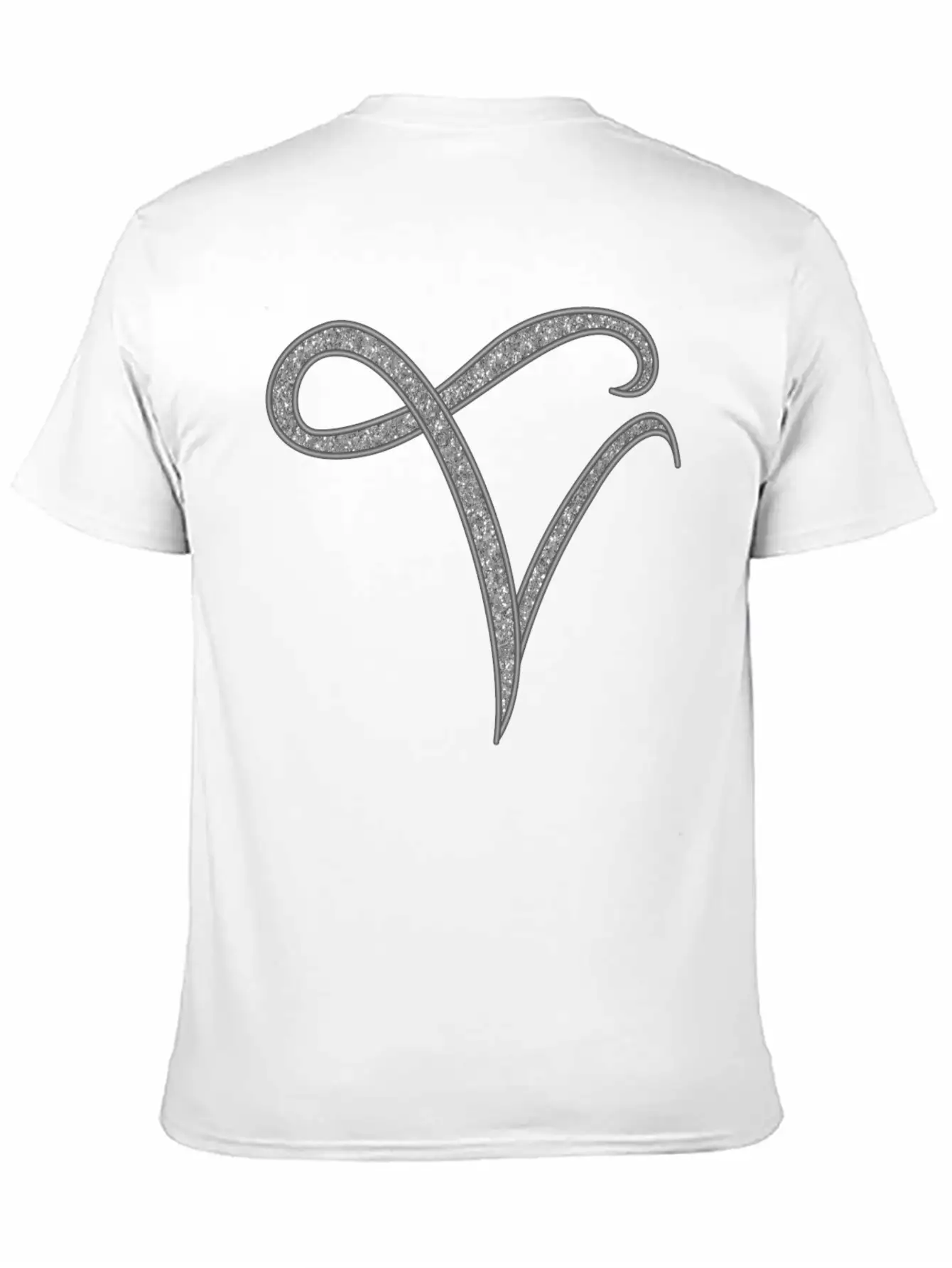 Alphabet V - Silver, Letter, Alphabet, Monogram Essential Cotton Tee For Daily Outfits – Unisex Style
