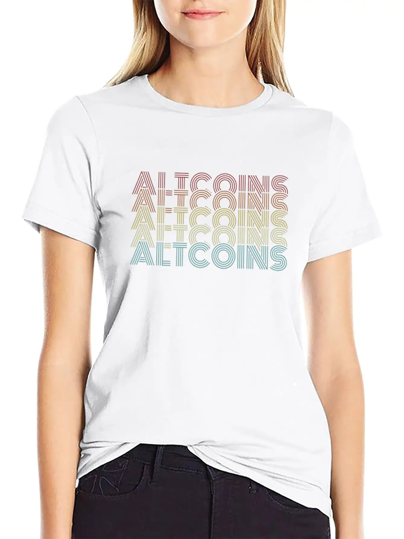 Altcoins Retro Text Blockchains Wallet Crypto Basic Graphic T-Shirt – Daily Comfort In Soft Cotton