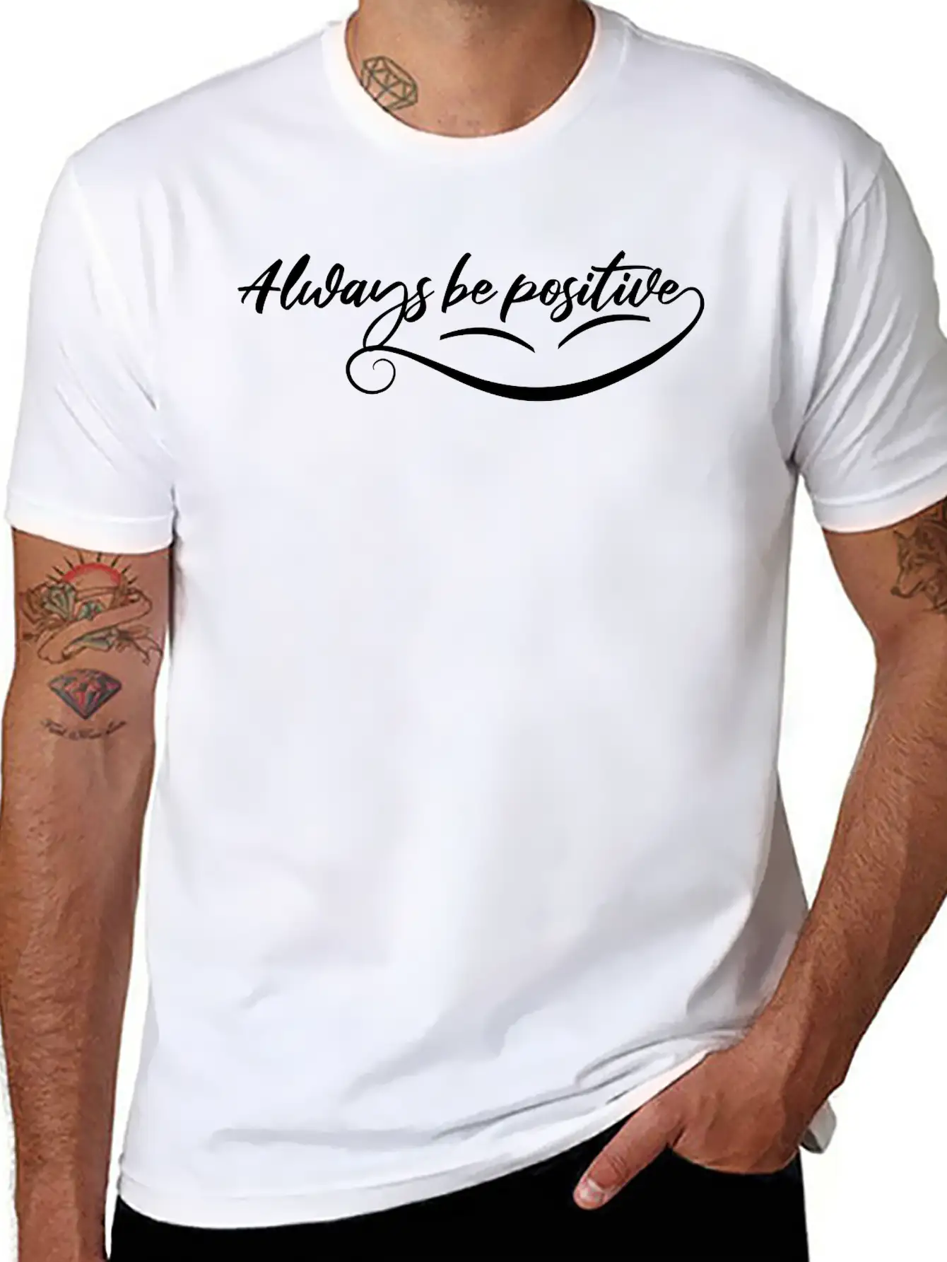 Always Be Positive Classic Cotton Tee – Unisex Comfort For Any Season