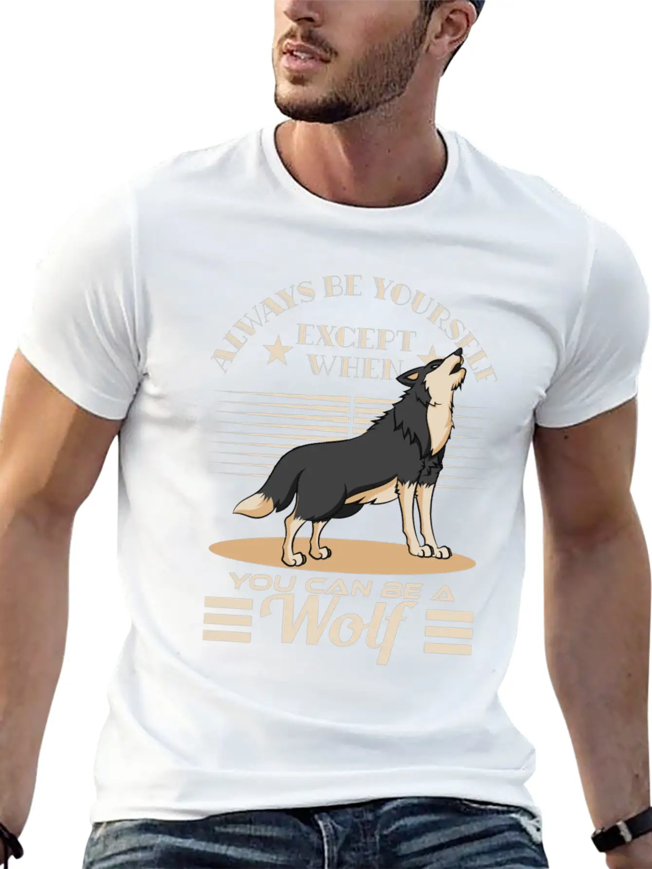 Always Be Yourself Except When You Can Be A Wolf Essential Cotton Tee For Daily Outfits – Unisex Style