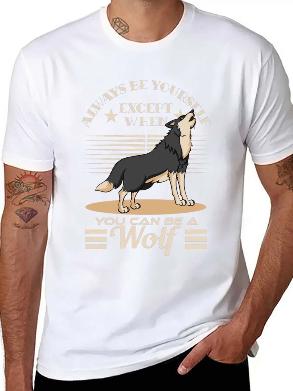 Always Be Yourself Except When You Can Be A Wolf Essential Cotton Tee For Daily Outfits – Unisex Style