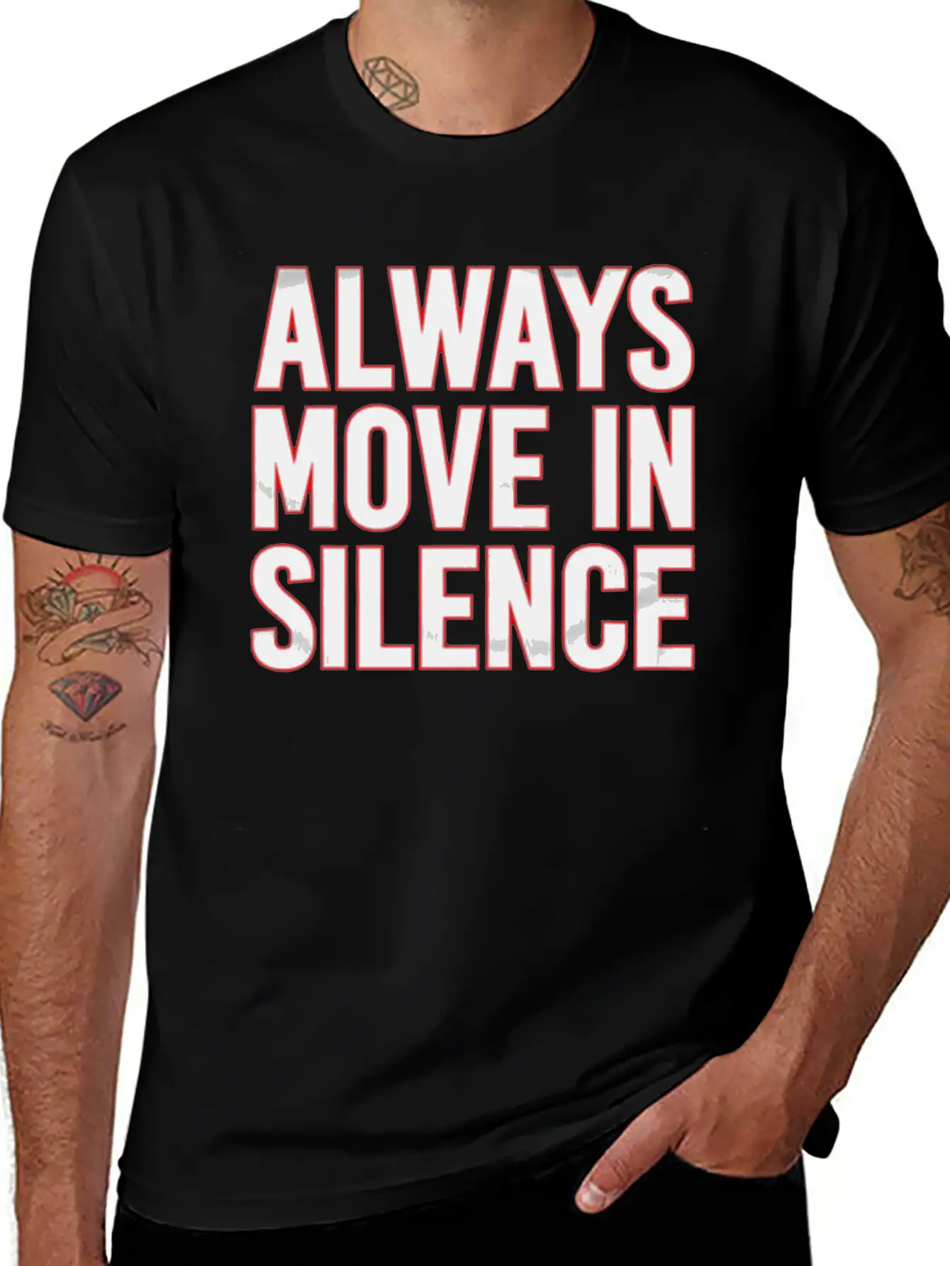 Always Move In Silence Timeless Short Sleeve Tee – Comfy And Minimalist Design
