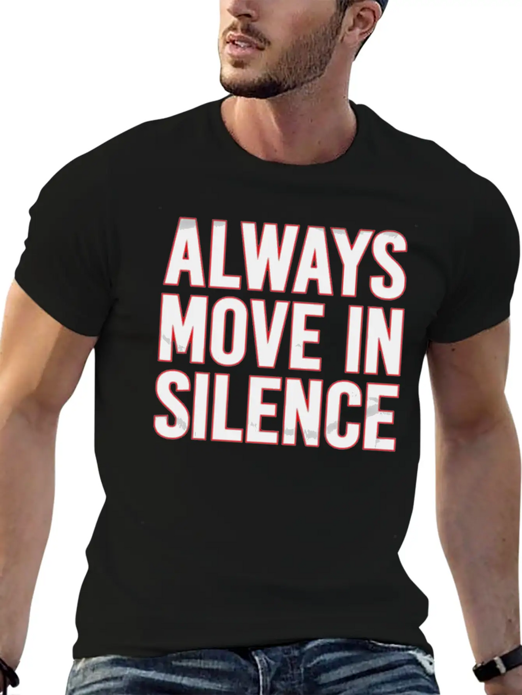 Always Move In Silence Timeless Short Sleeve Tee – Comfy And Minimalist Design