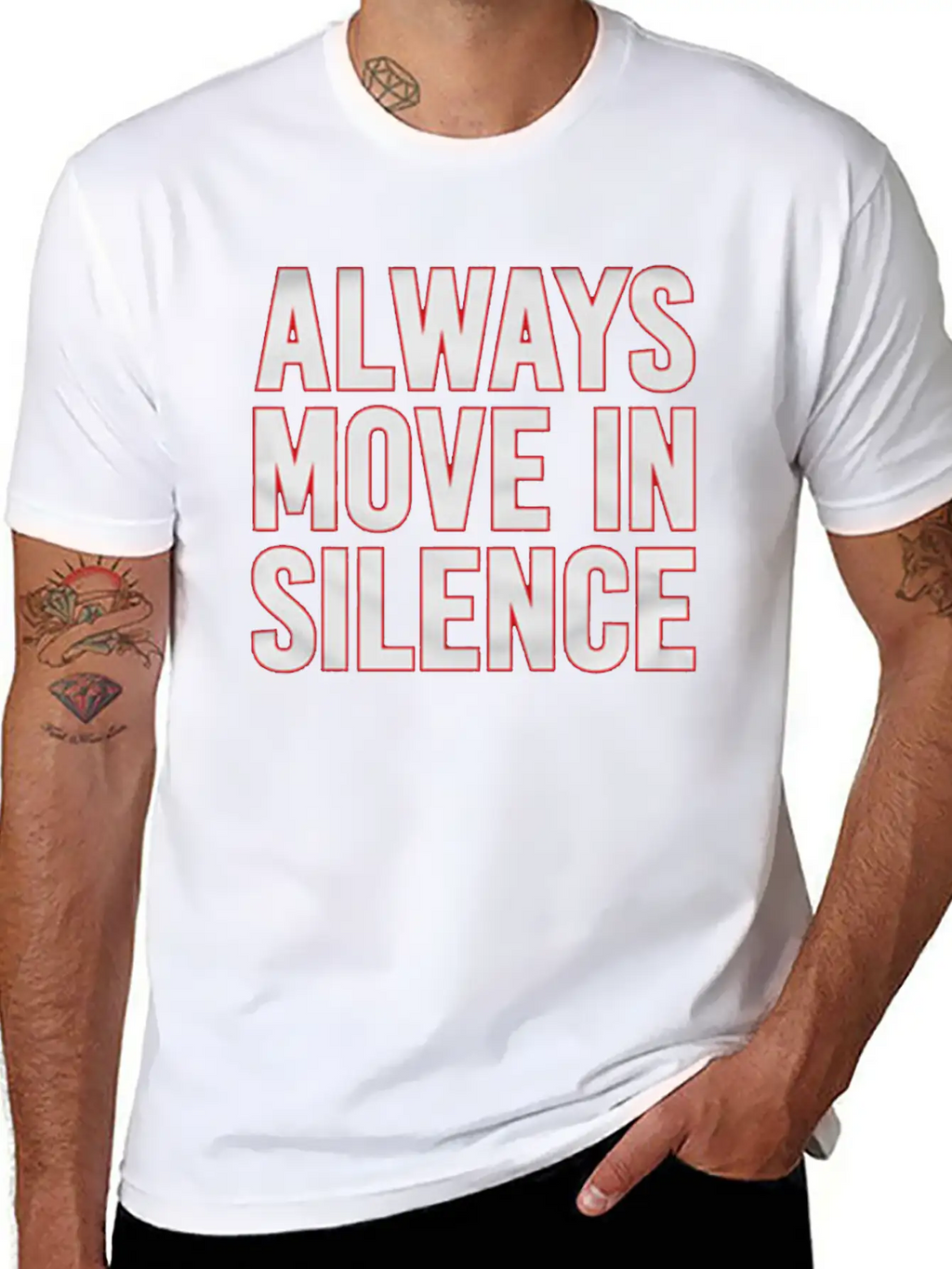 Always Move In Silence Timeless Short Sleeve Tee – Comfy And Minimalist Design