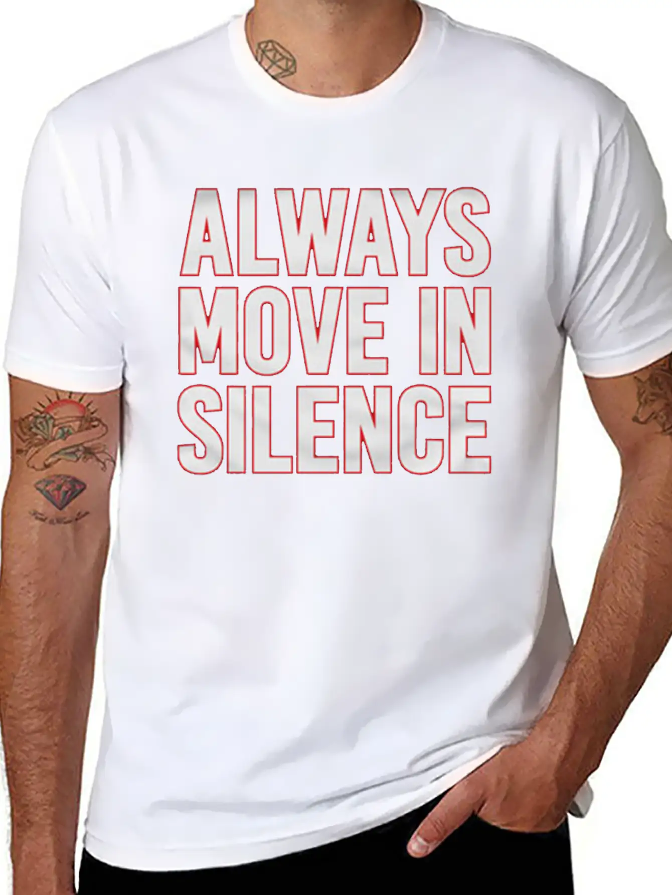 Always Move In Silence Timeless Short Sleeve Tee – Comfy And Minimalist Design