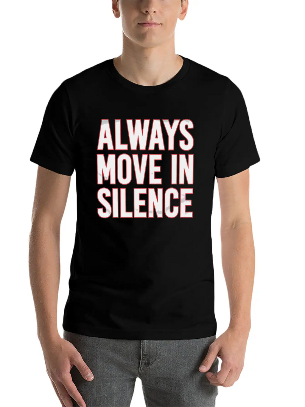Always Move In Silence Timeless Short Sleeve Tee – Comfy And Minimalist Design