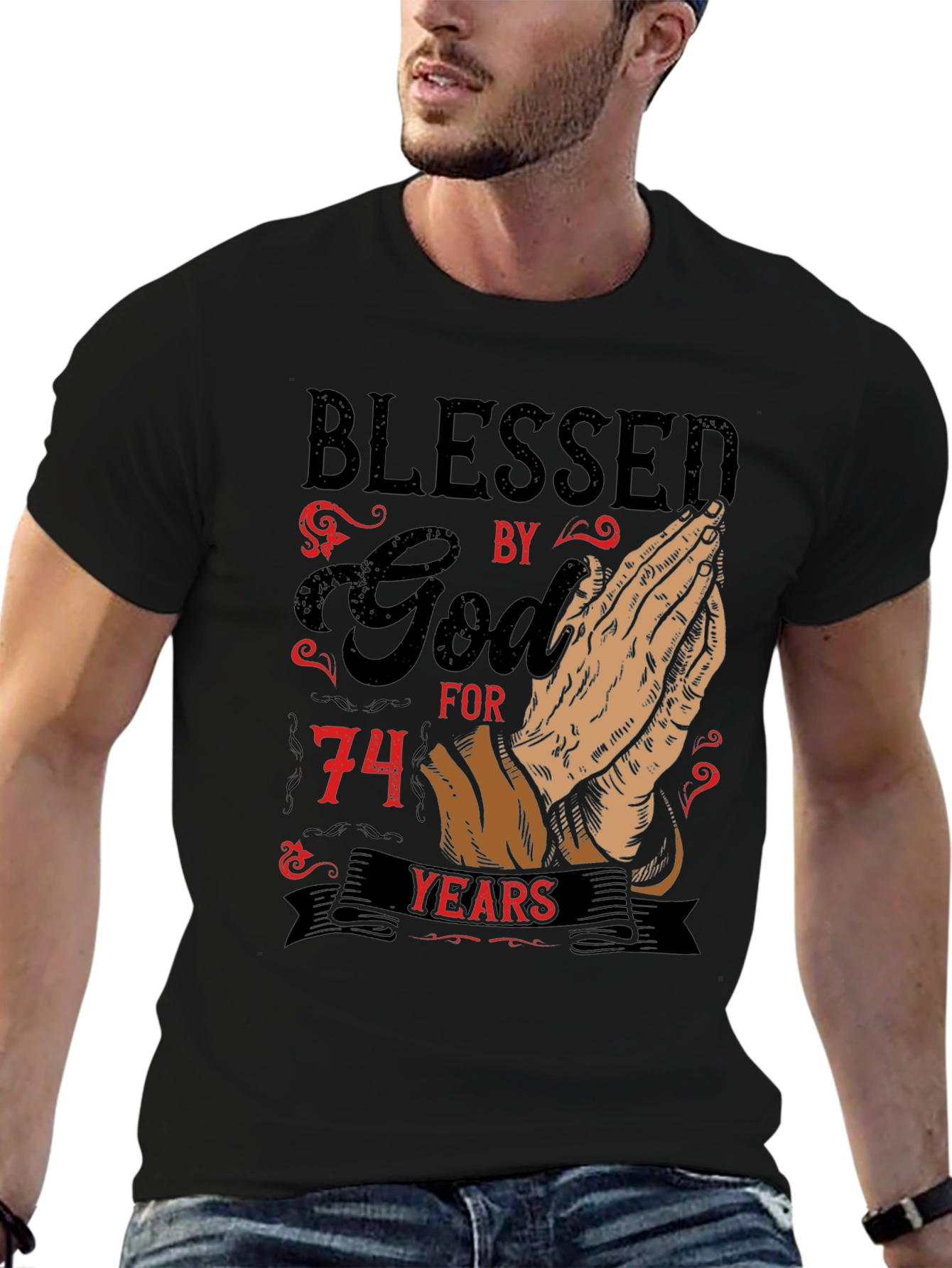 Blessed by God 74 Years T-Shirt