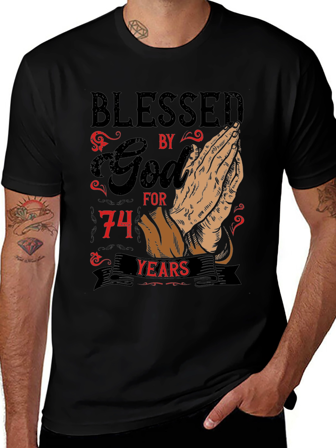 Blessed by God 74 Years T-Shirt