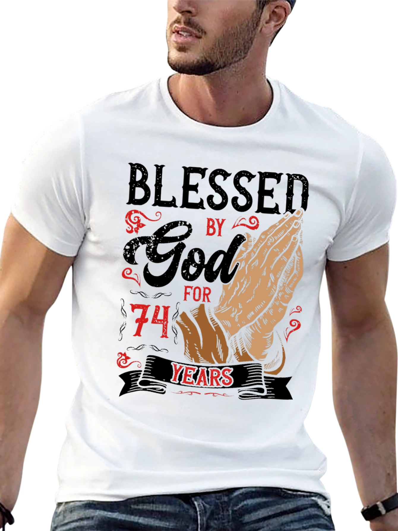 Blessed by God 74 Years T-Shirt