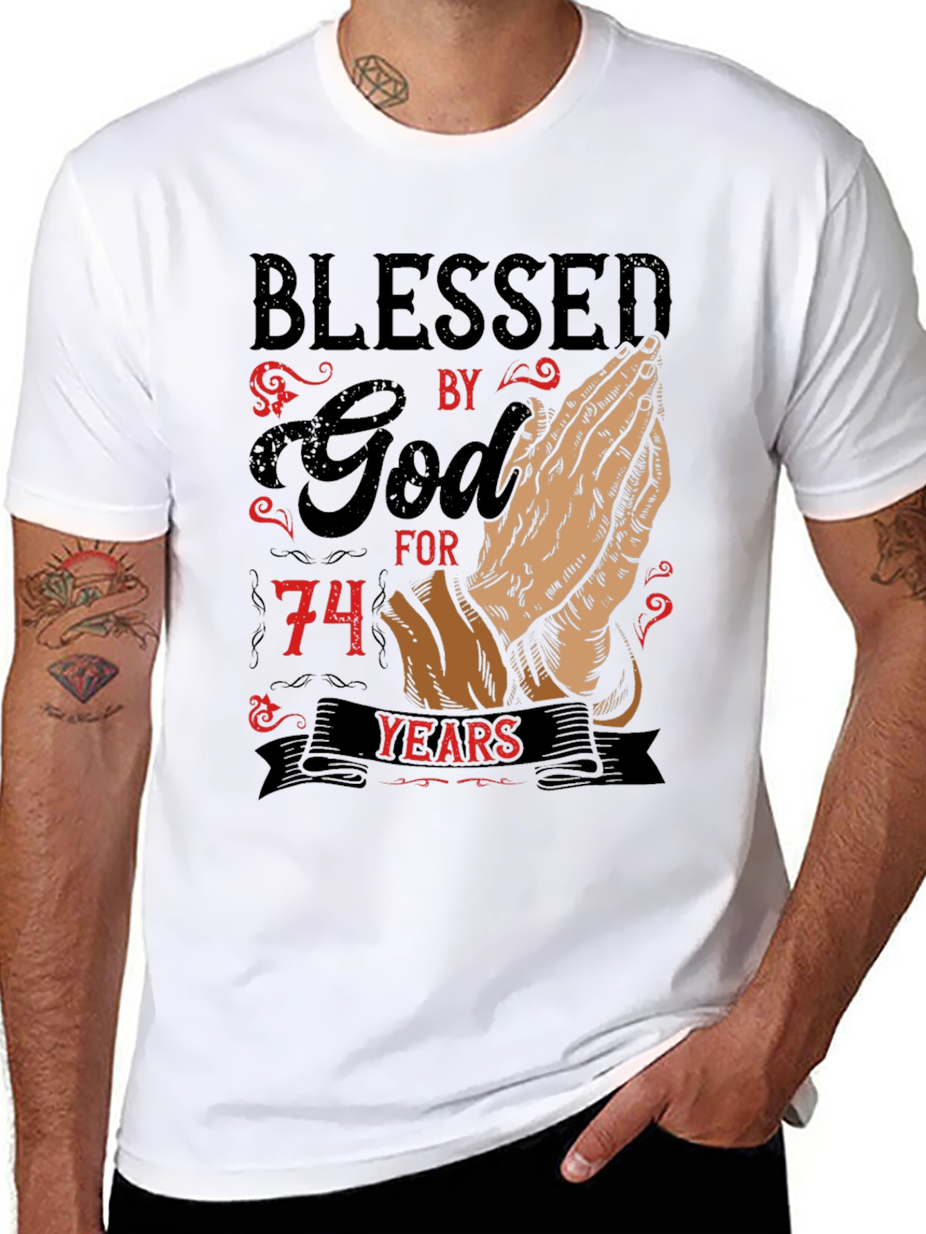 Blessed by God 74 Years T-Shirt