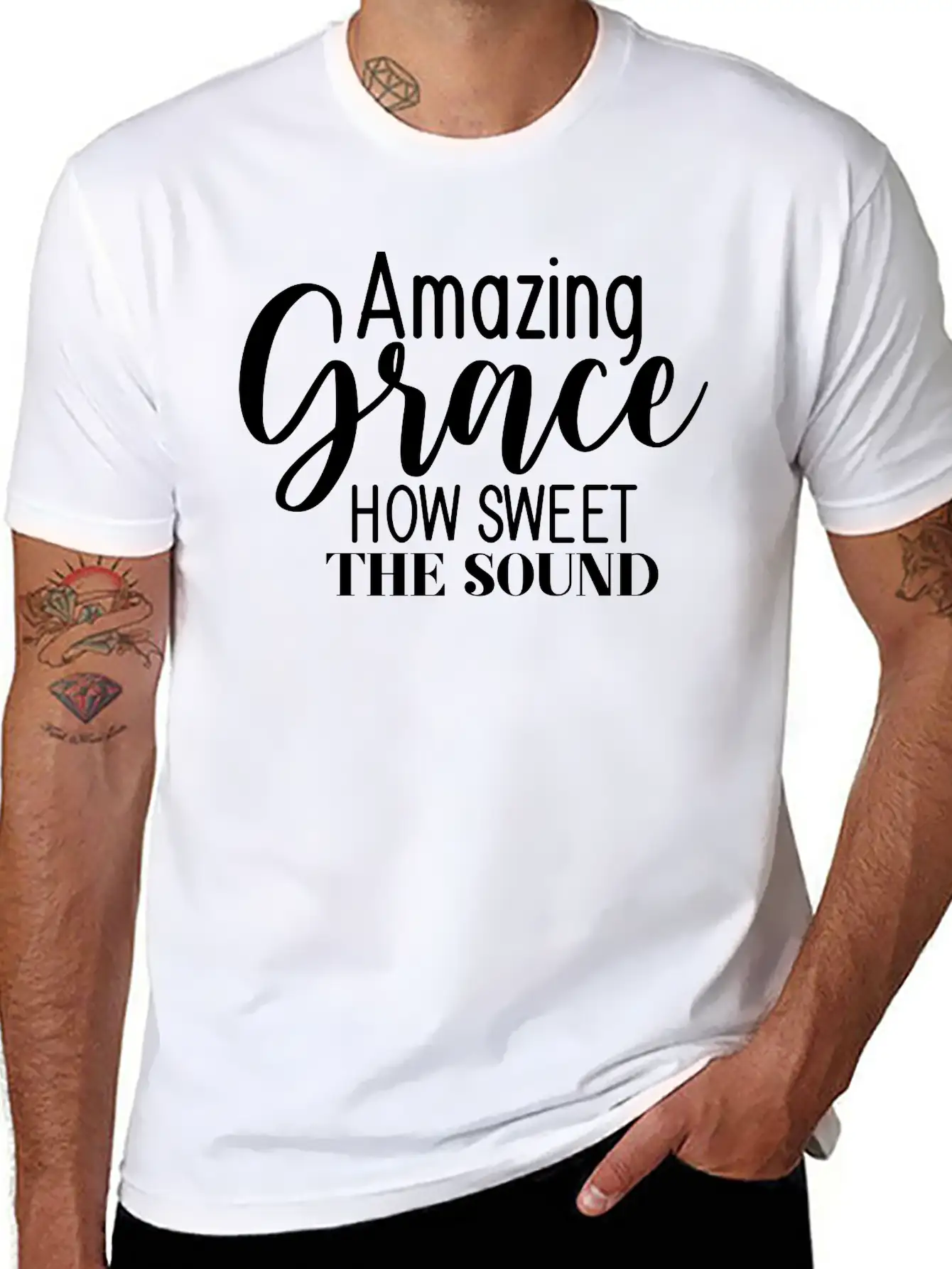 Amazing Grace How Sweet The Sound Breathable Graphic T-Shirt – Perfect For Casual Days