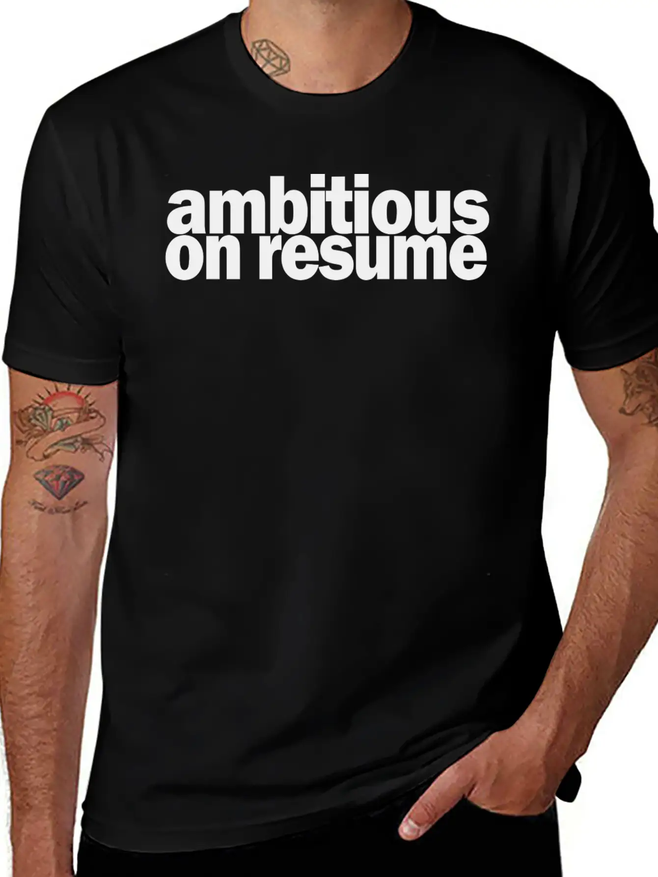 Ambitious On Resume 1A Basic Graphic T-Shirt – Daily Comfort In Soft Cotton