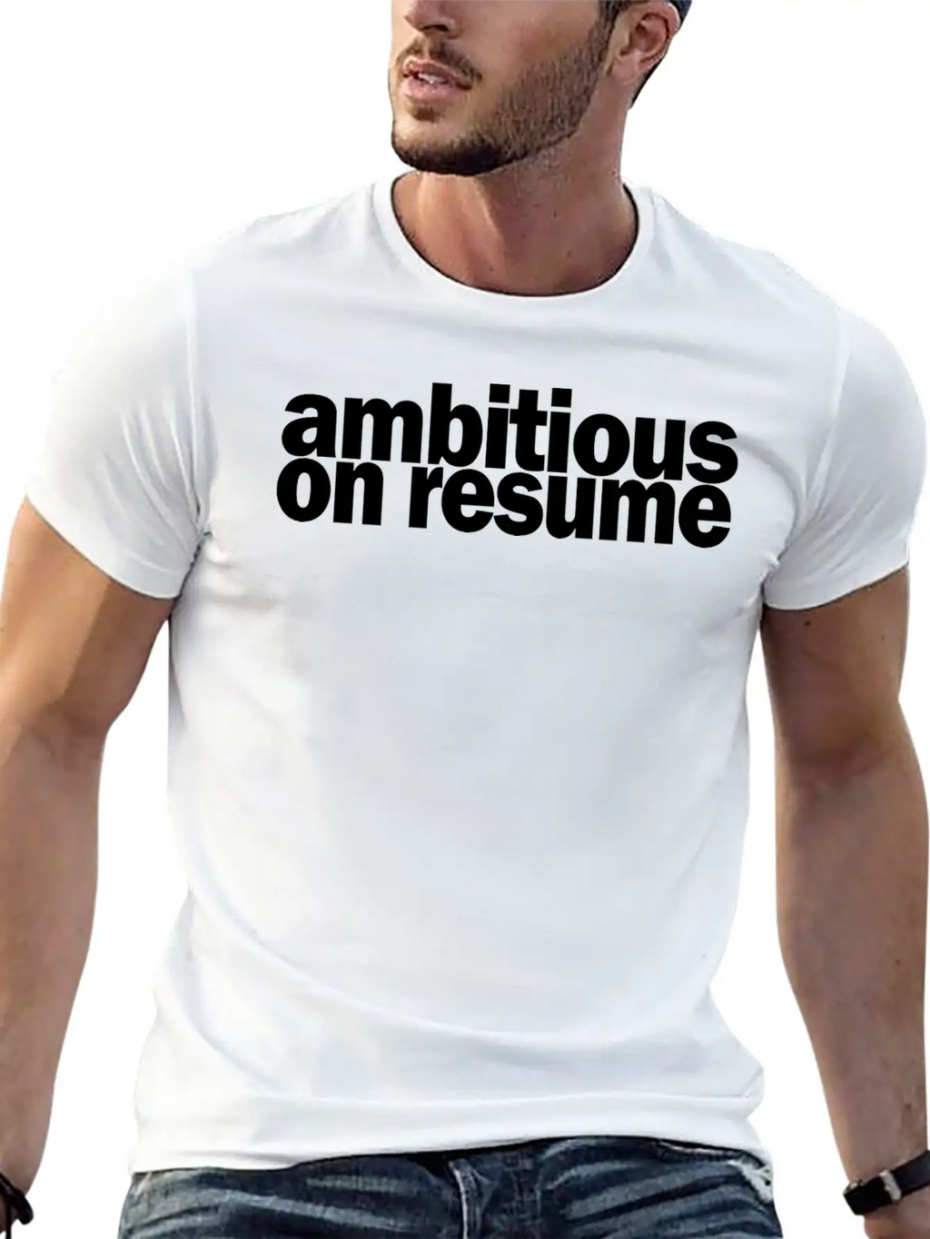 Ambitious On Resume 1A Basic Graphic T-Shirt – Daily Comfort In Soft Cotton