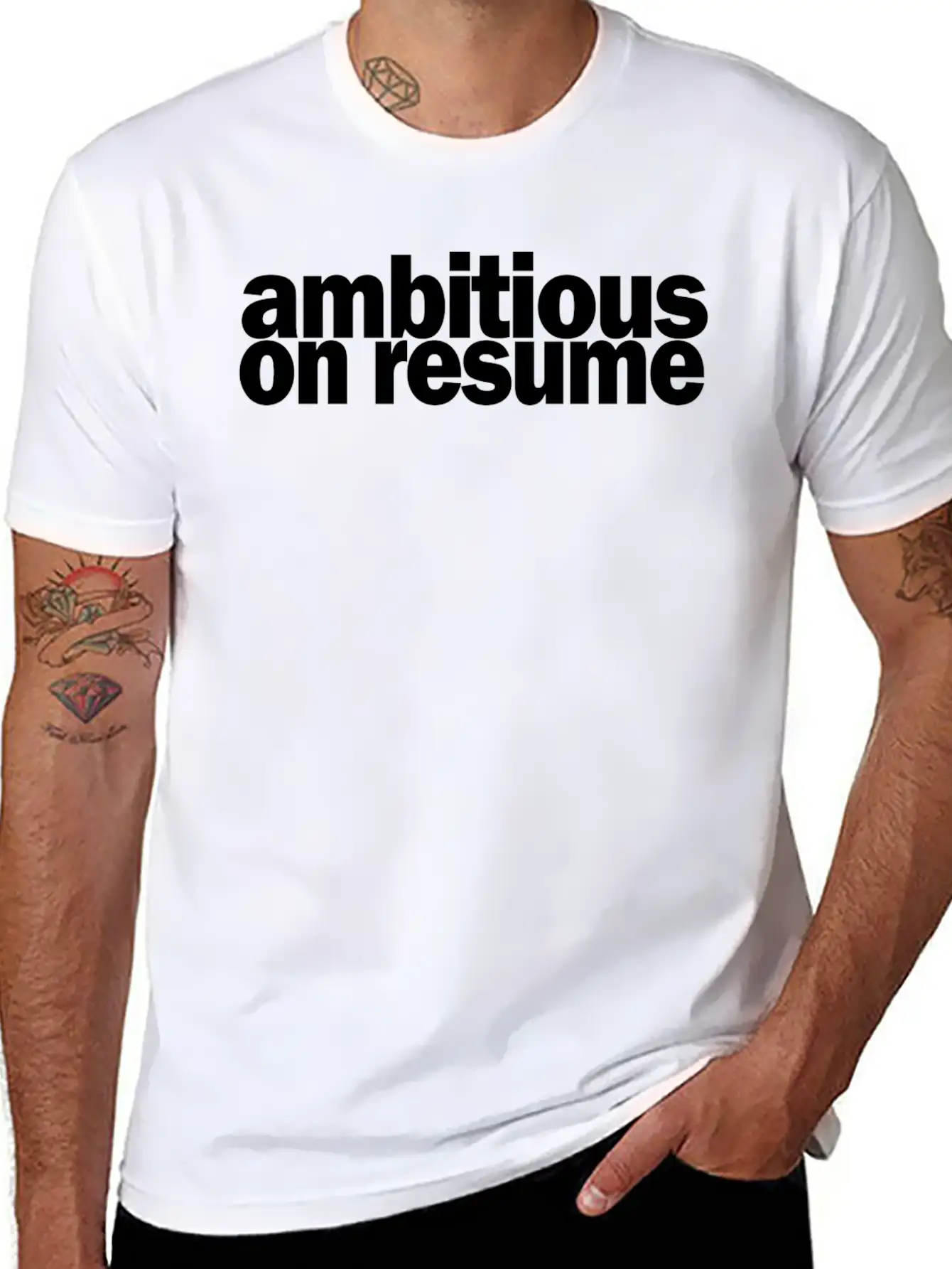 Ambitious On Resume 1A Basic Graphic T-Shirt – Daily Comfort In Soft Cotton