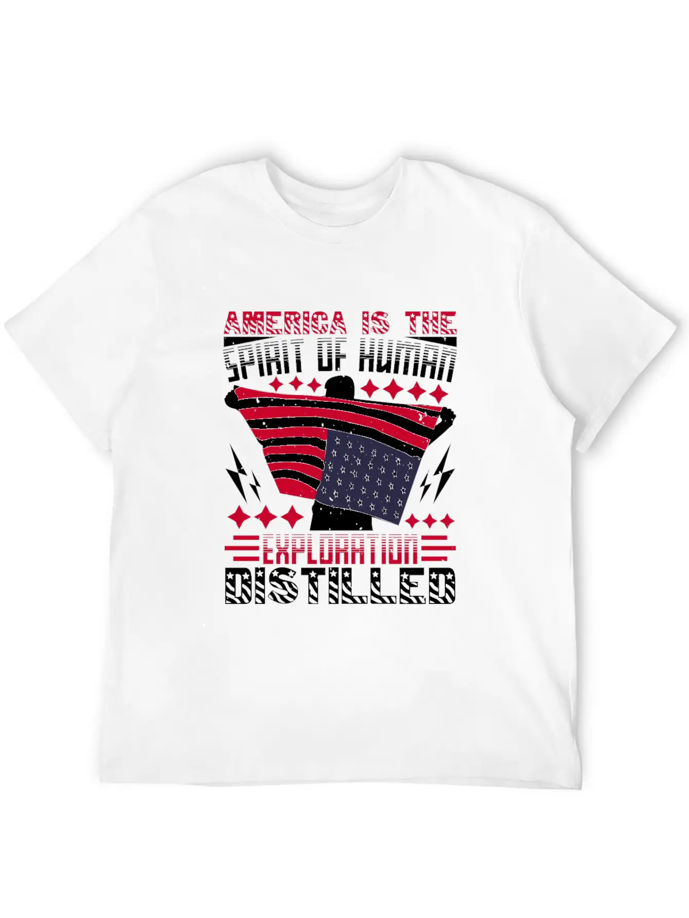 America Is The Spirit Of Human Exploration Breathable Soft Cotton T-Shirt – Timeless Casual Look