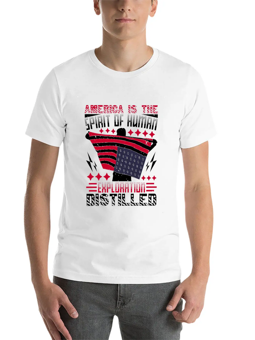 America Is The Spirit Of Human Exploration Breathable Soft Cotton T-Shirt – Timeless Casual Look