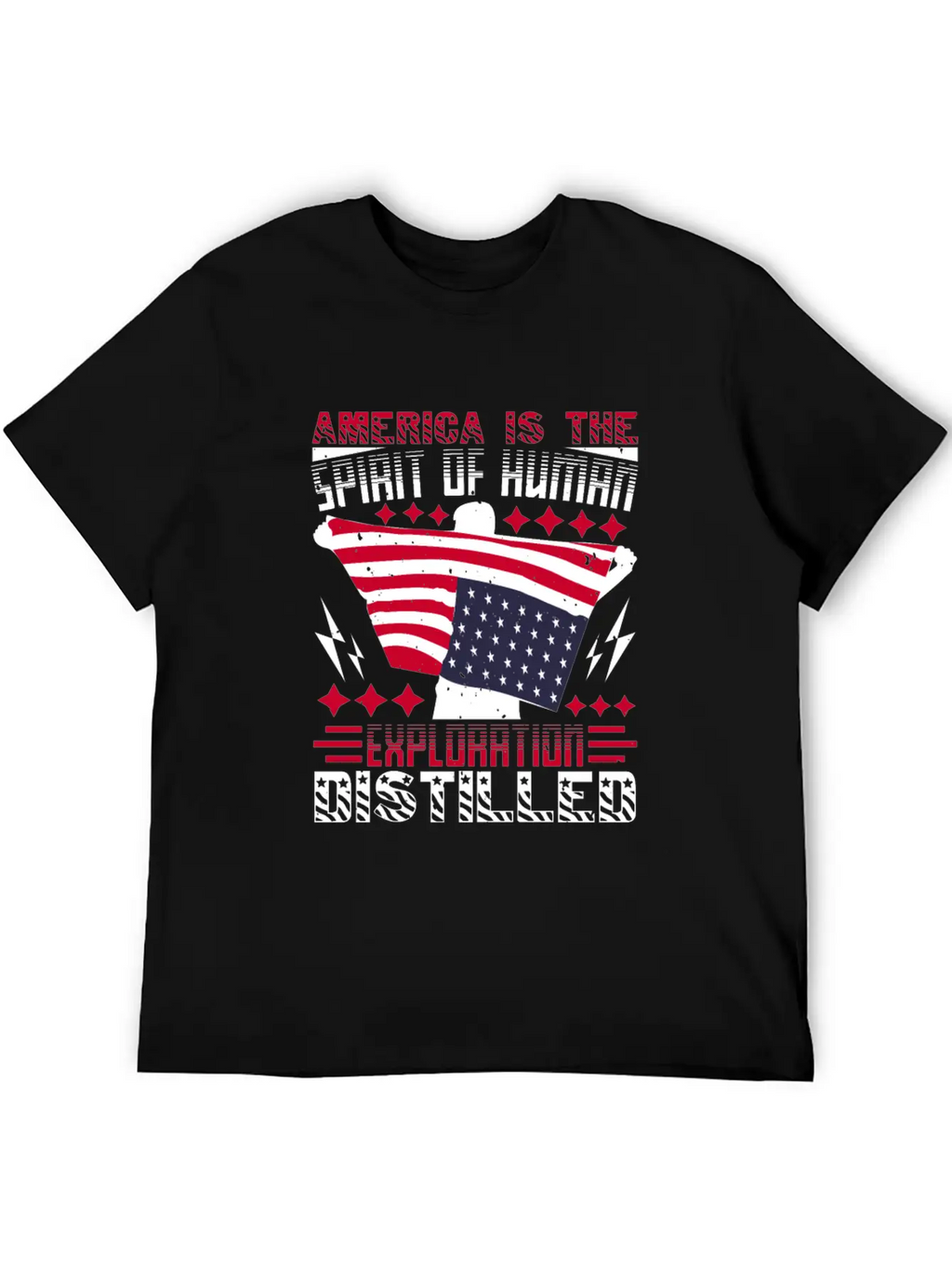 America Is The Spirit Of Human Exploration Breathable Soft Cotton T-Shirt – Timeless Casual Look