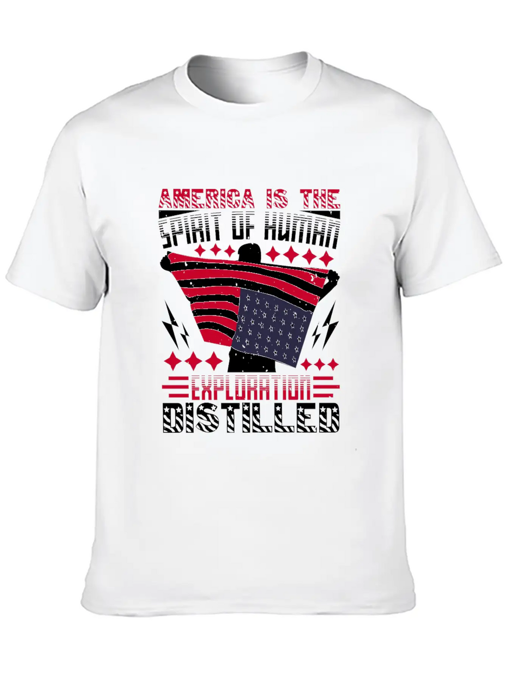 America Is The Spirit Of Human Exploration Breathable Soft Cotton T-Shirt – Timeless Casual Look
