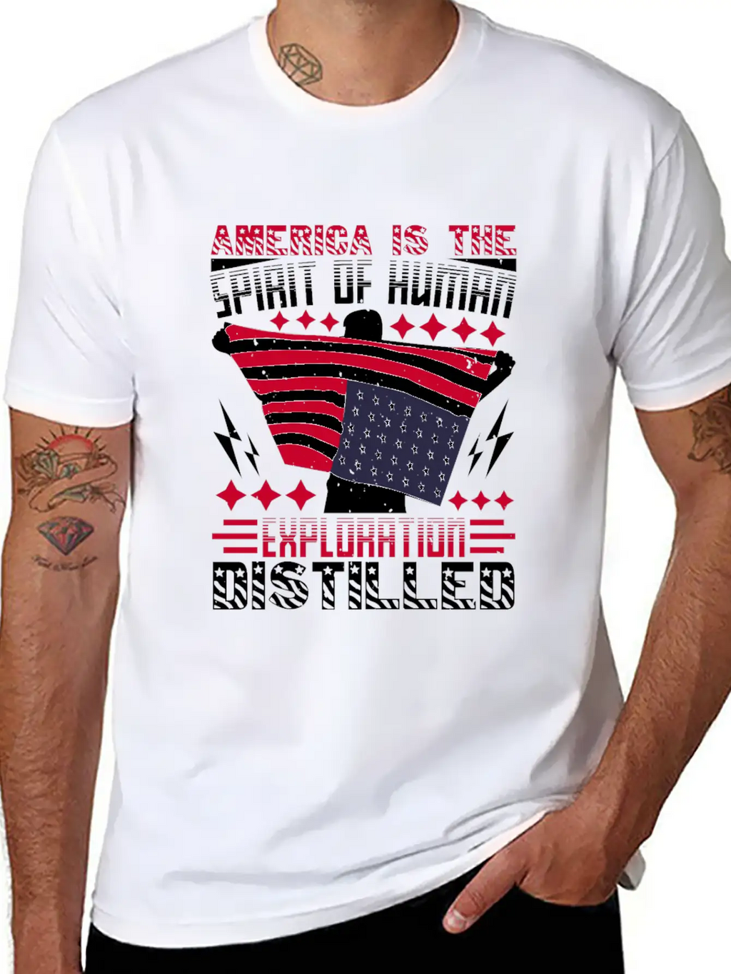 America Is The Spirit Of Human Exploration Breathable Soft Cotton T-Shirt – Timeless Casual Look