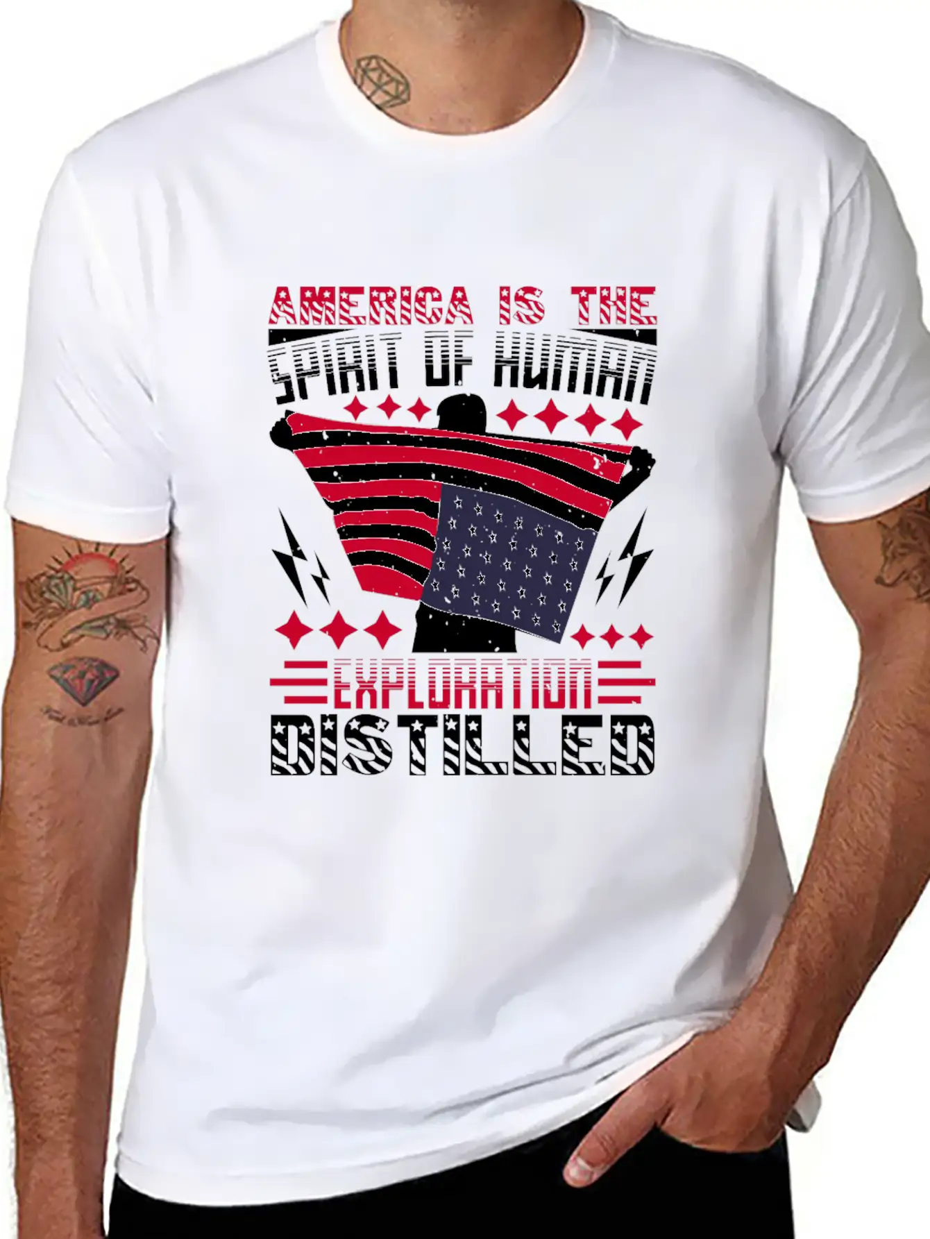 America Is The Spirit Of Human Exploration Breathable Soft Cotton T-Shirt – Timeless Casual Look