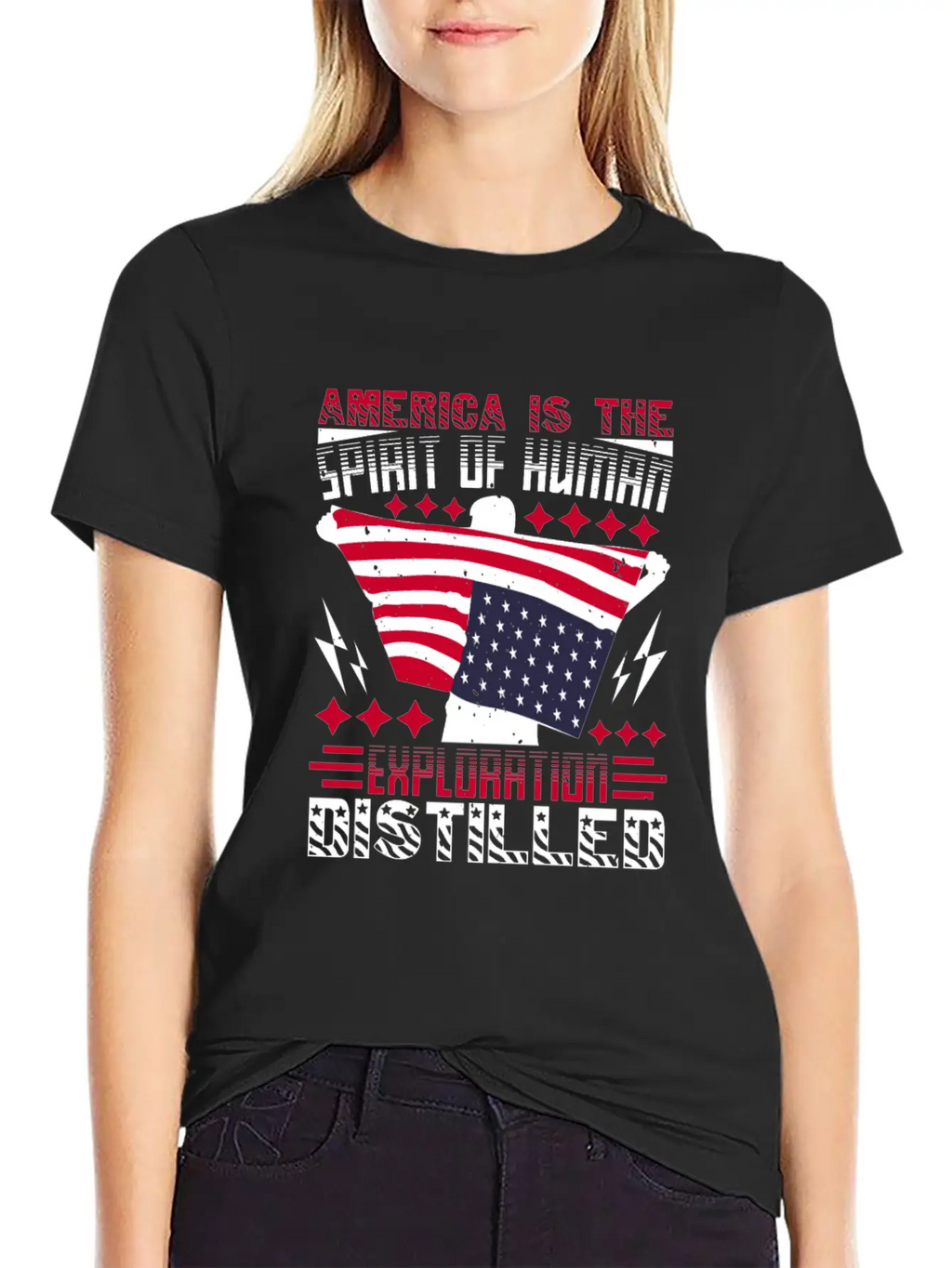America Is The Spirit Of Human Exploration Breathable Soft Cotton T-Shirt – Timeless Casual Look