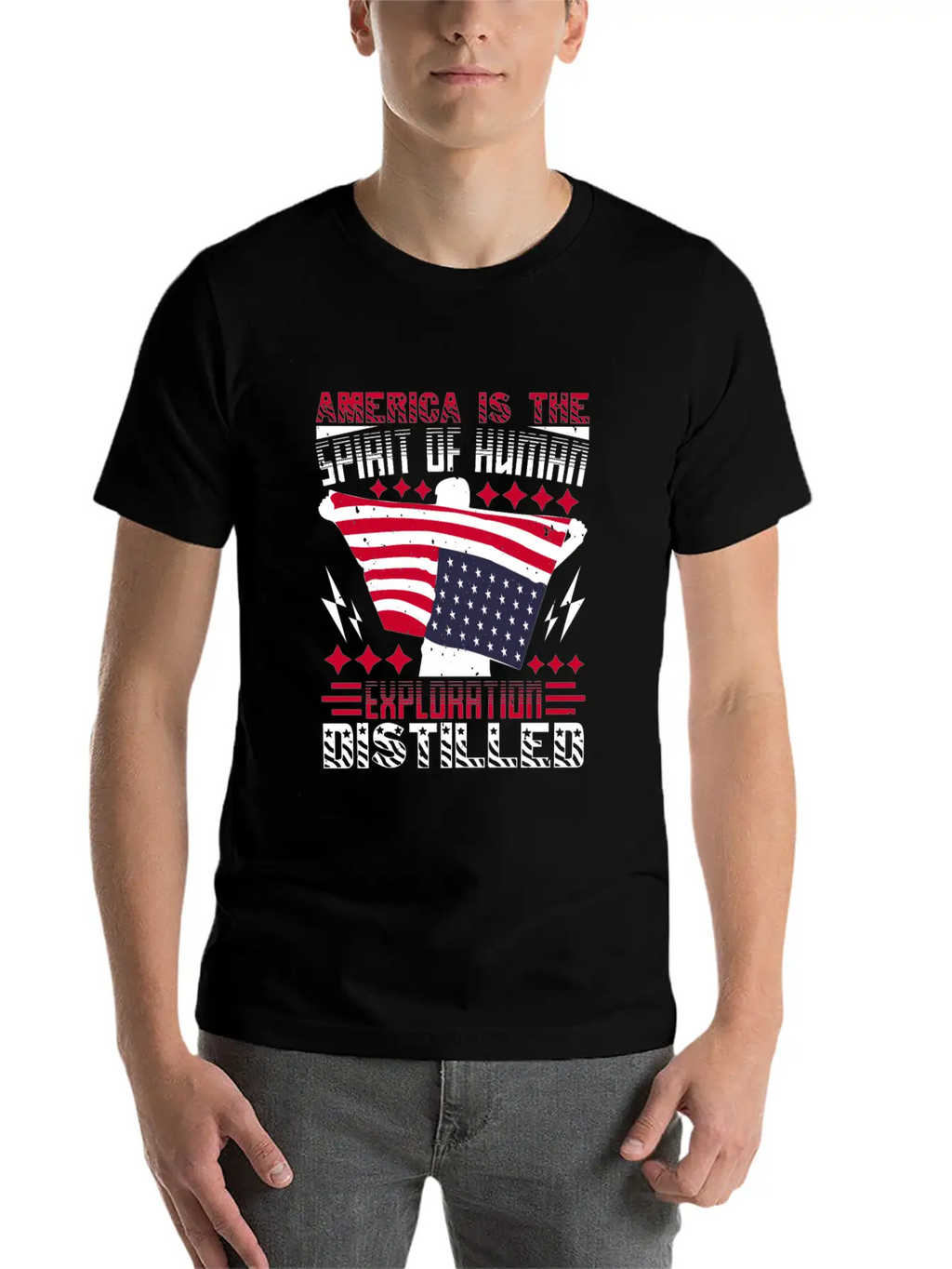 America Is The Spirit Of Human Exploration Breathable Soft Cotton T-Shirt – Timeless Casual Look