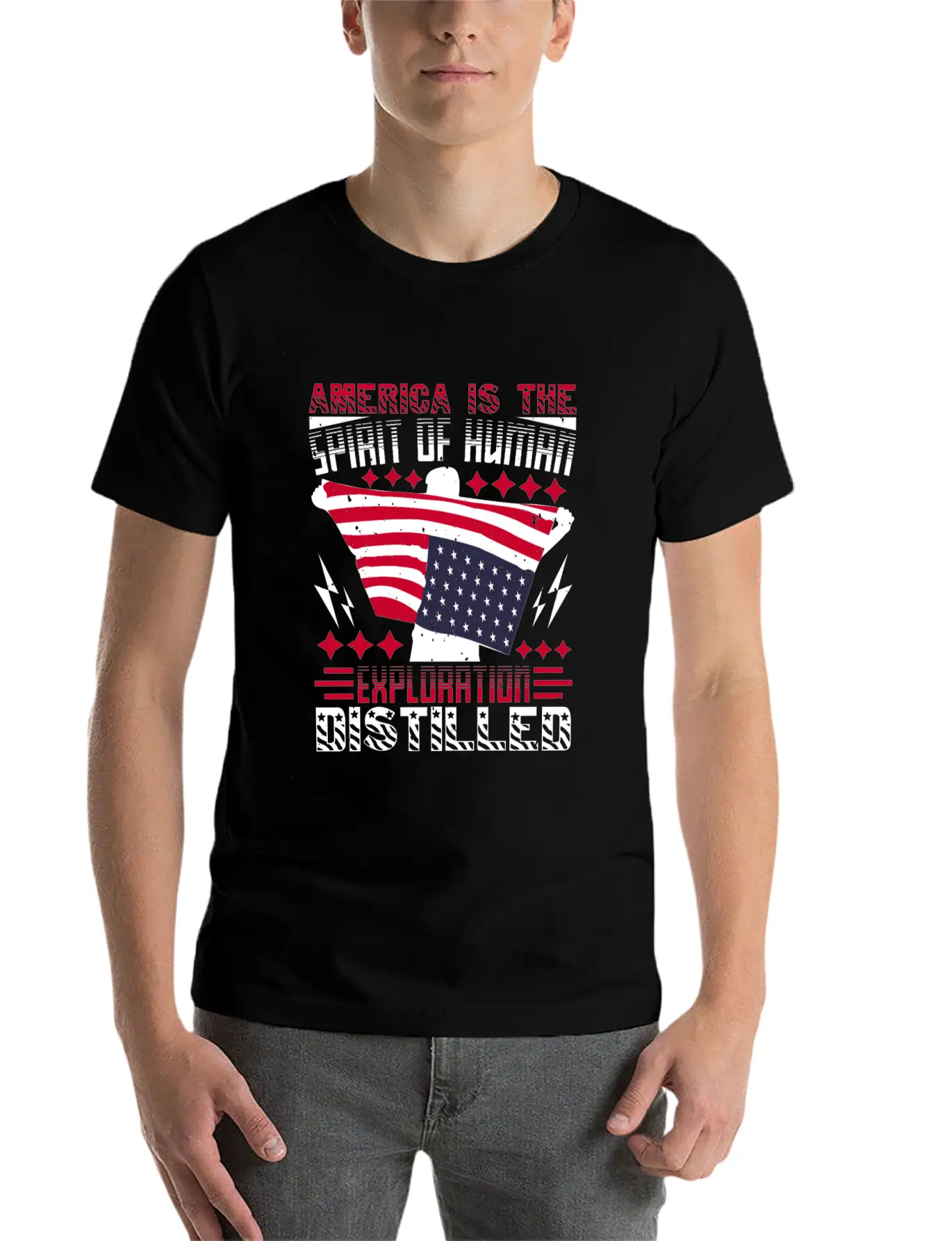America Is The Spirit Of Human Exploration Breathable Soft Cotton T-Shirt – Timeless Casual Look
