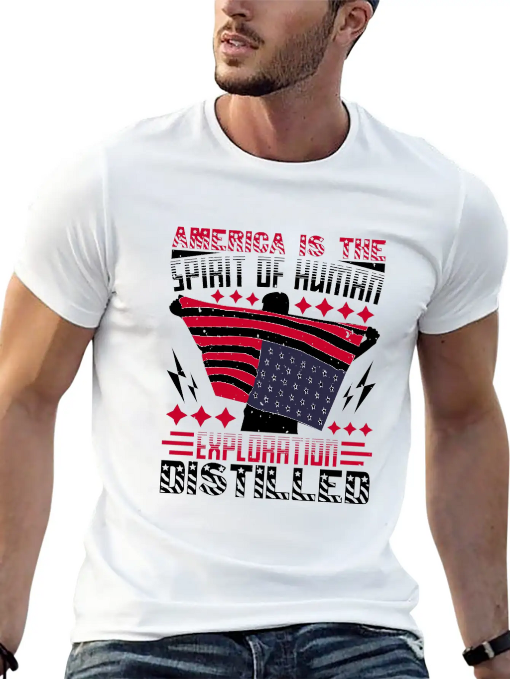 America Is The Spirit Of Human Exploration Breathable Soft Cotton T-Shirt – Timeless Casual Look